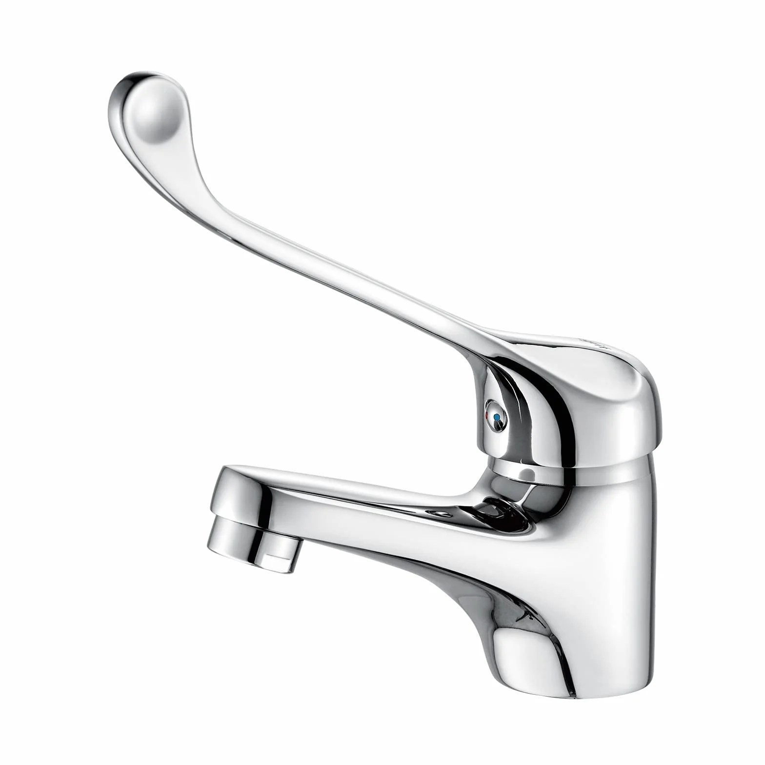 Ibergrif Bari Grifo de Lavabo, Mezclador Monomando con Maneta de Codo Higiénica, Plata, M11053