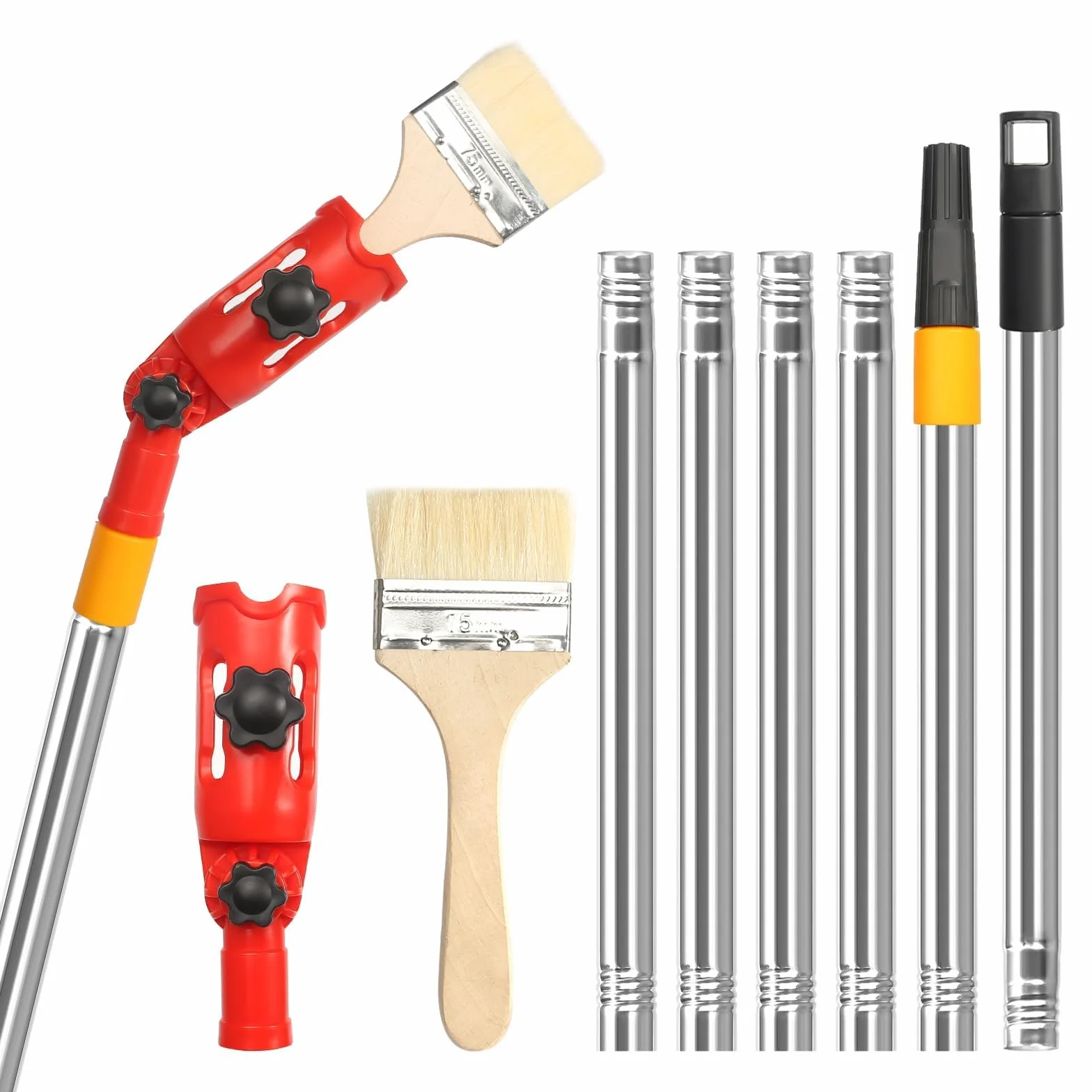 prota Herramienta Extensor de Pincel Pintura de Múltiples Angulos, Barra de Extensión de Rodillo Extensor, Soporte de Pincel de Poste de Extensión para Techos Altos Paredes Esquinas de Escaleras