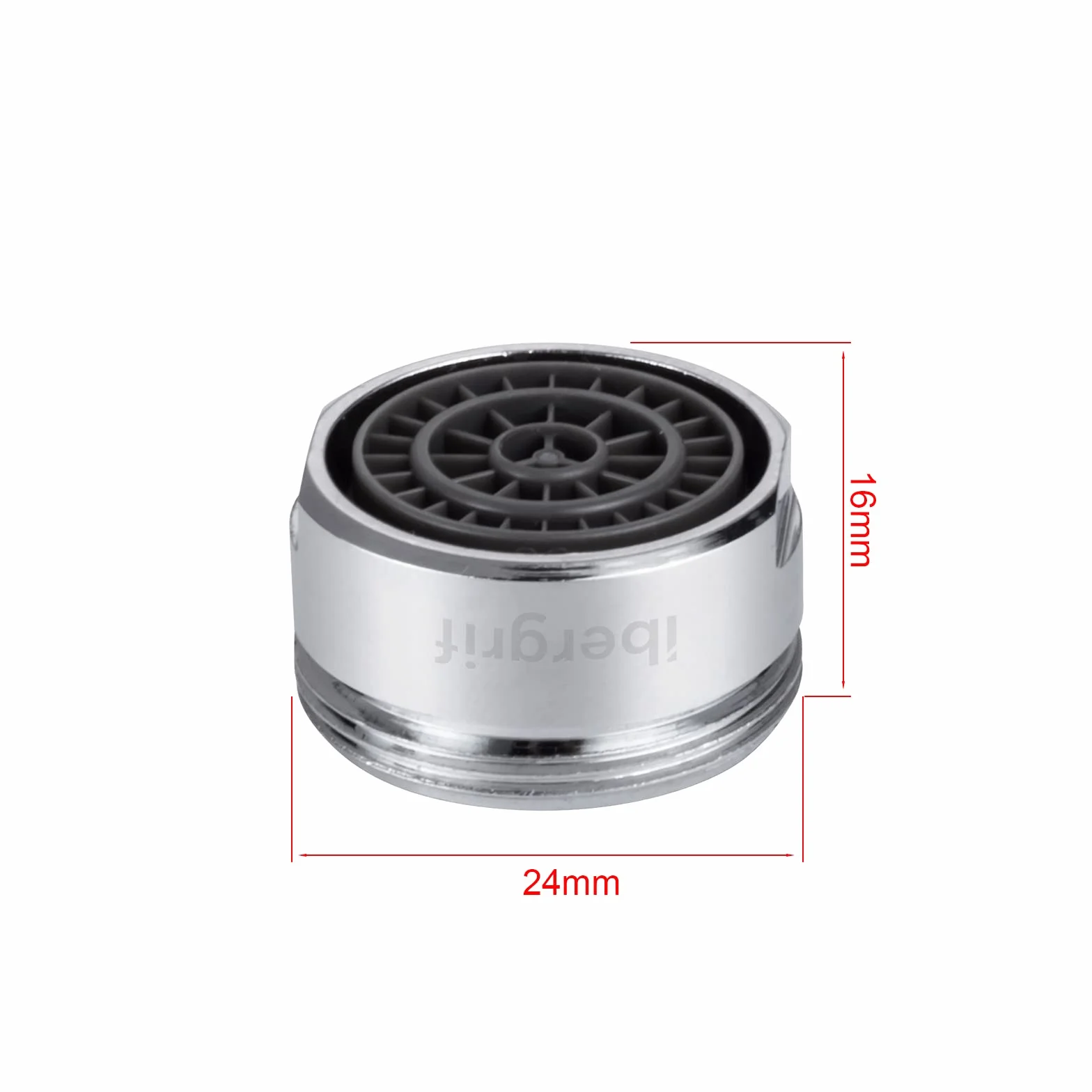 Ibergrif M91005 6 Piezas Aireador Grifo M24, Filtro Grifo de Lavabo de Cocina, Carcasa de Latón y Filtro de ABS, Incluye 8 Juntas y 1 Llave Inglesa, Plata