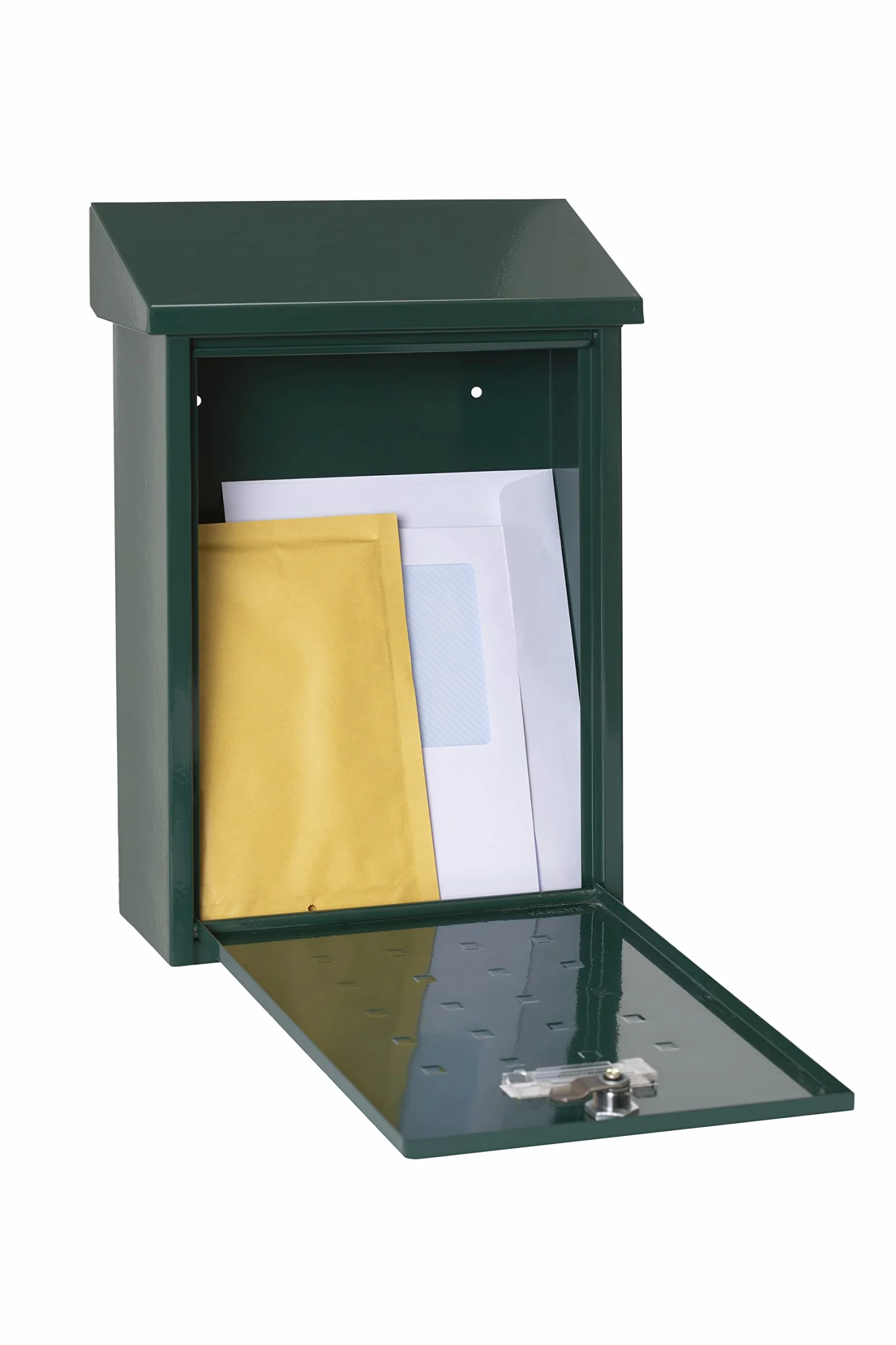 ARREGUI Premium E5603 Buzón Exterior de Acero Tamaño M (Correo DIN A4 y Revistas) | Buzón de Pared Mediano | Buzón de Correo Individual | Antilluvia | Fácil de Instalar | Verde
