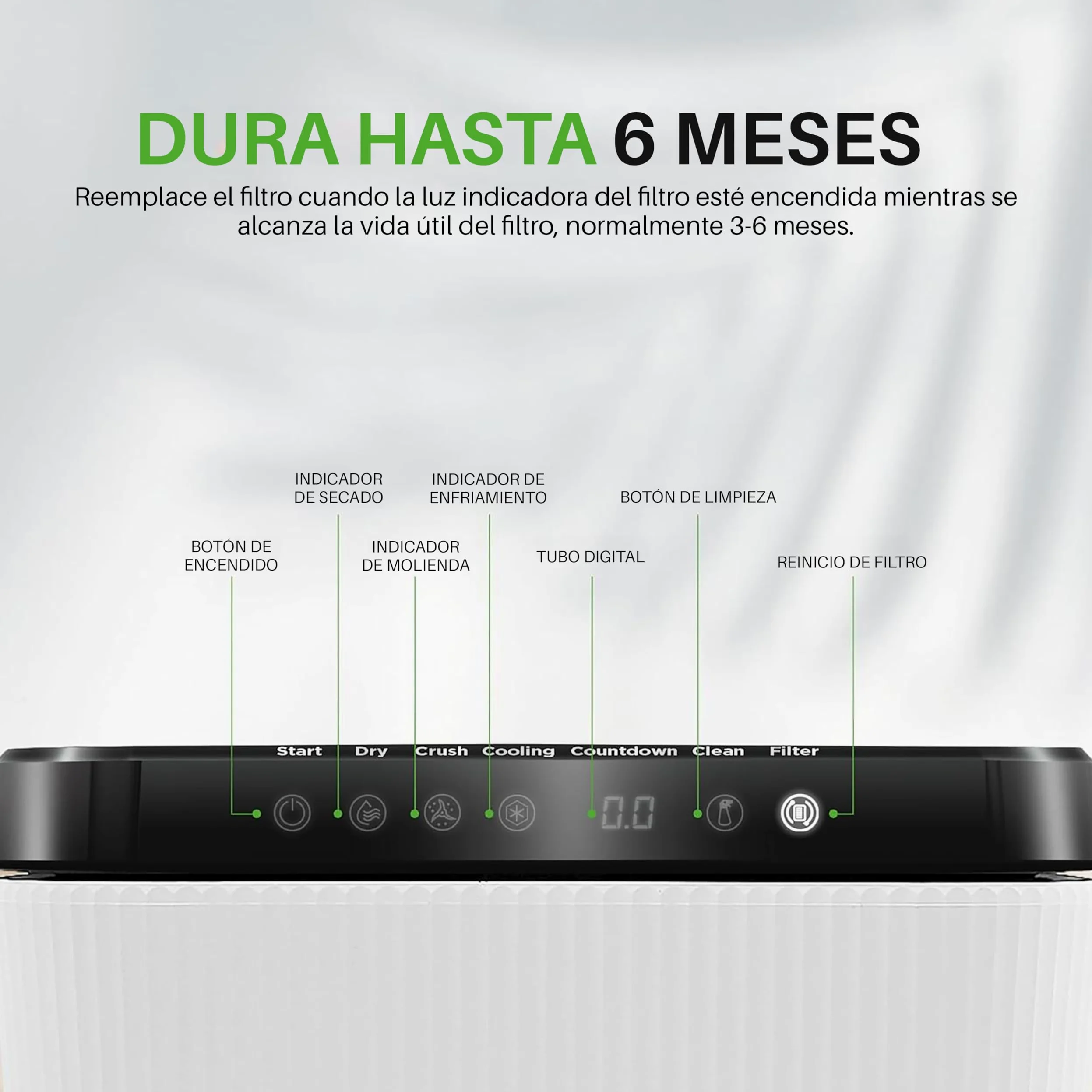 NutriChef Filtro de reemplazo para el compostador electrico, De facil instalacion