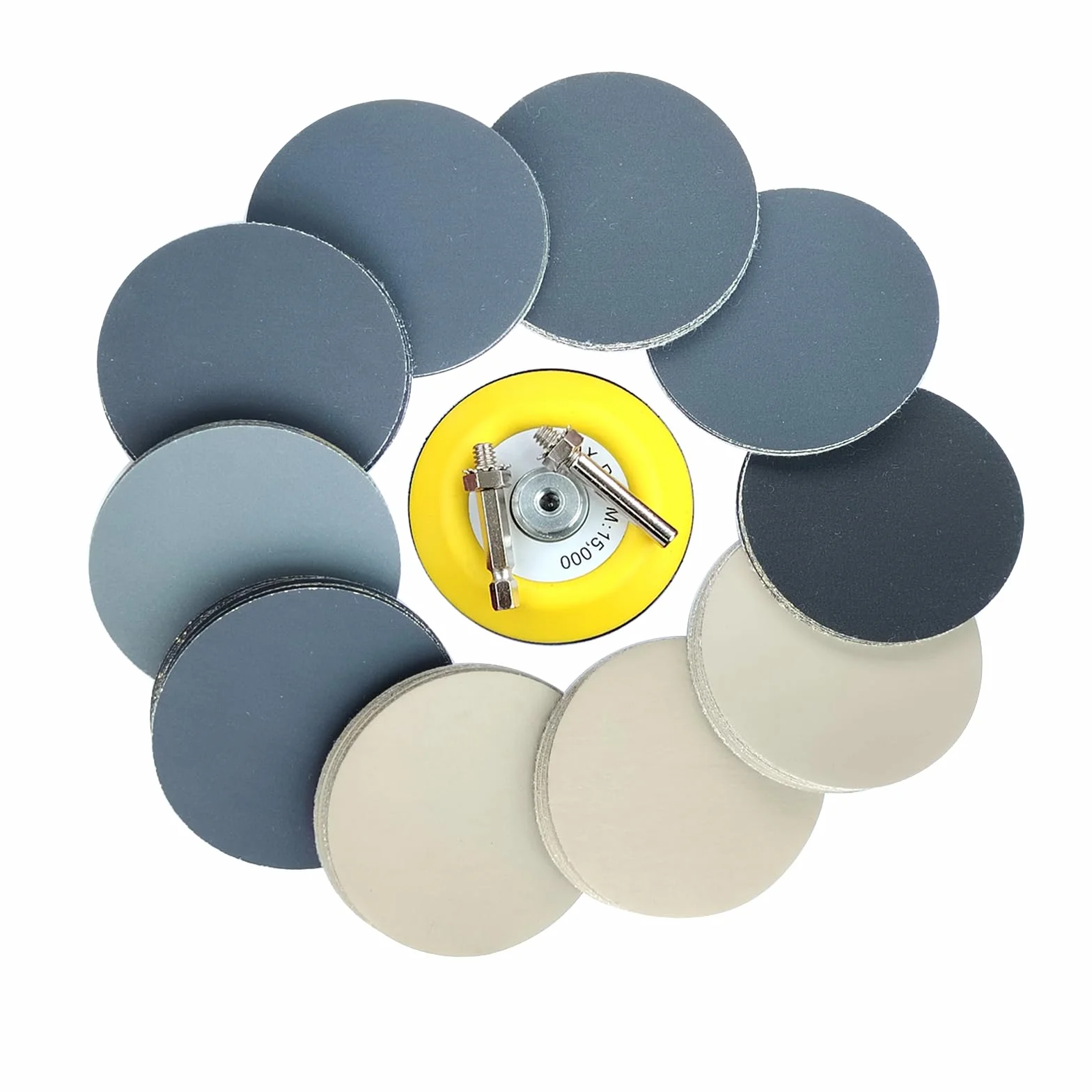 75MM Dischi Abrasivi Velcrati 100 pezzi 400 600 800 1000 1200 1500 2000 3000 5000 7000Grana Carta Vetrata Impermeabile in Carburo di Silicio Adatta per Piccole Lucidatrici