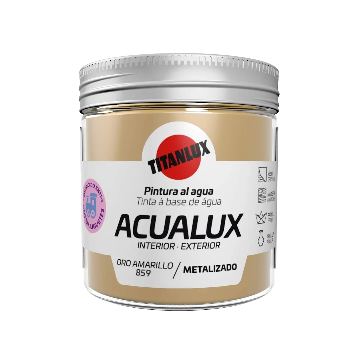 Titan - Acualux Metalizado (250 ml, Oro Amarillo)