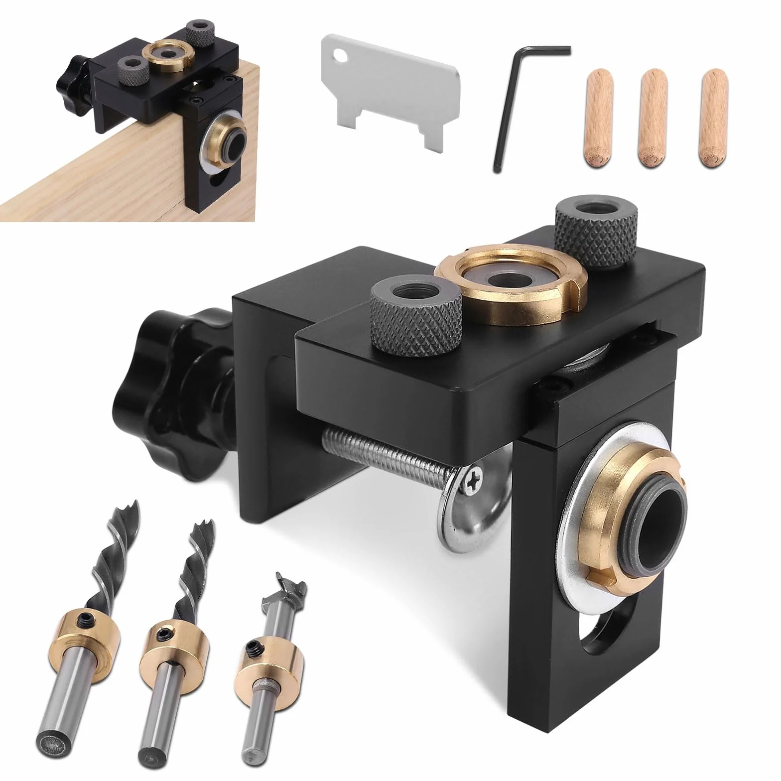 Towwoo 8/10/15 MM Localizador de Perforación 3 en 1, Posicionador de Bolsillo Kit de Plantilla de Agujero de Bolsillo Herramientas Carpinteria Kit de Plantilla de Orificios de Aluminio
