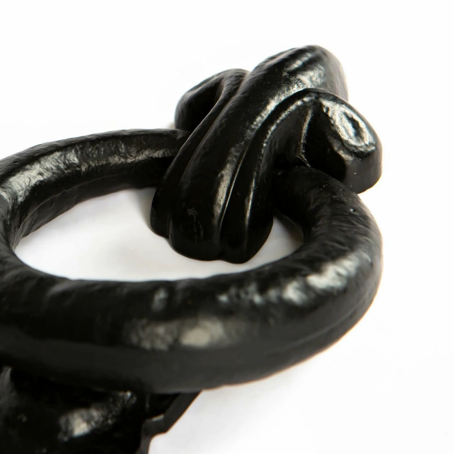 Fleur De LYS - Aldaba de puerta de anillo antiguo negro, aldaba de anillo de hierro fundido, aldaba tradicional de puerta delantera, aldaba de puerta de hierro negro rústico, aldaba de puerta negra