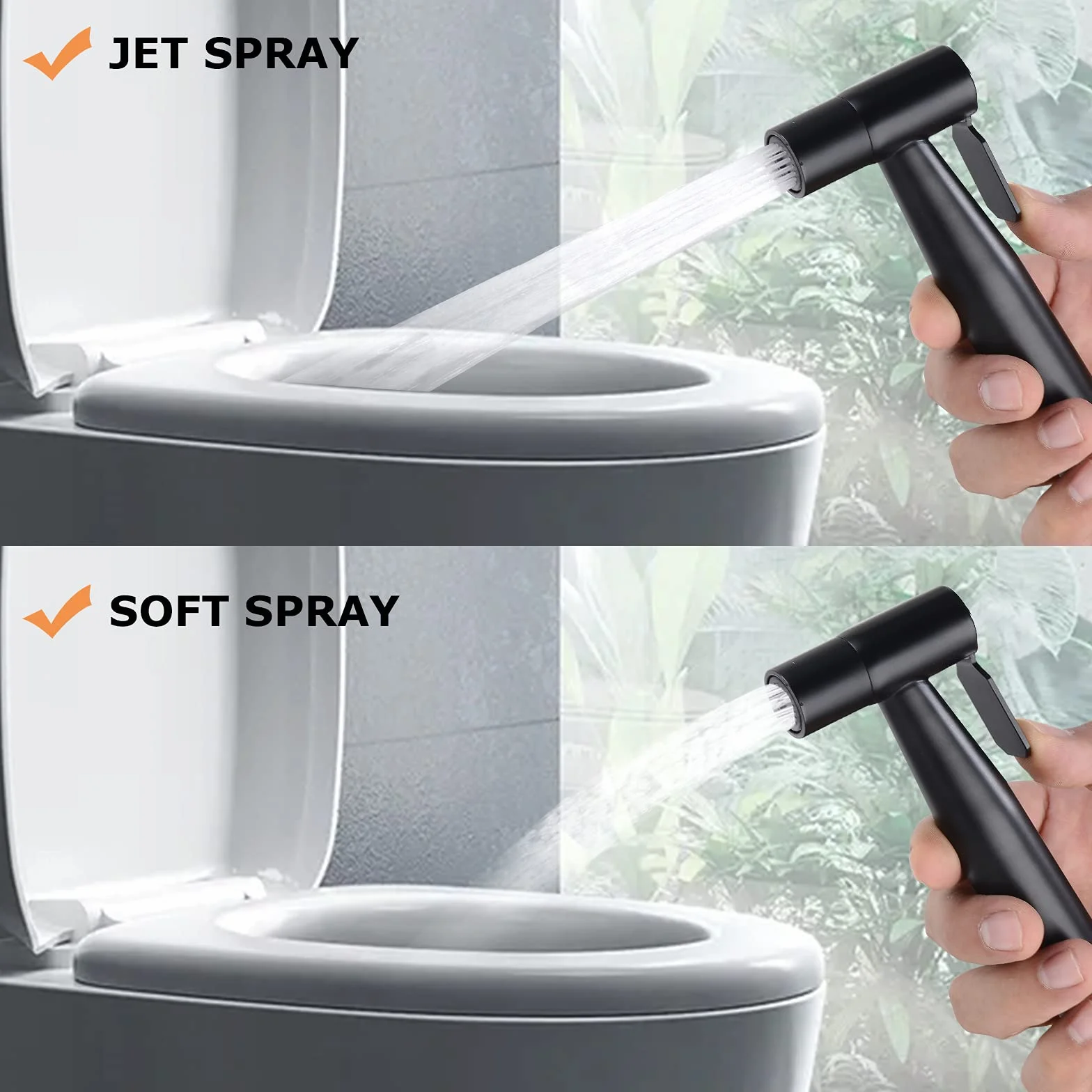 [LOSCHEN] Bidé de pared Kit de pulverización para inodoro, pulverizador de mano WC accesorio de acero inoxidable para mascotas Baño/Higiene Personal/Baño (Negro)