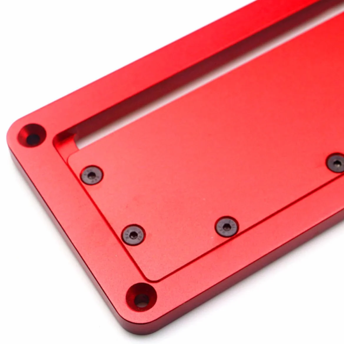 VALICLUD Herramienta Cubierta Roja para Trabajar la Madera Placa Circular de Metal Orificio Conveniente para Mesa de Carpintería para Bricolaje y Corte de Madera