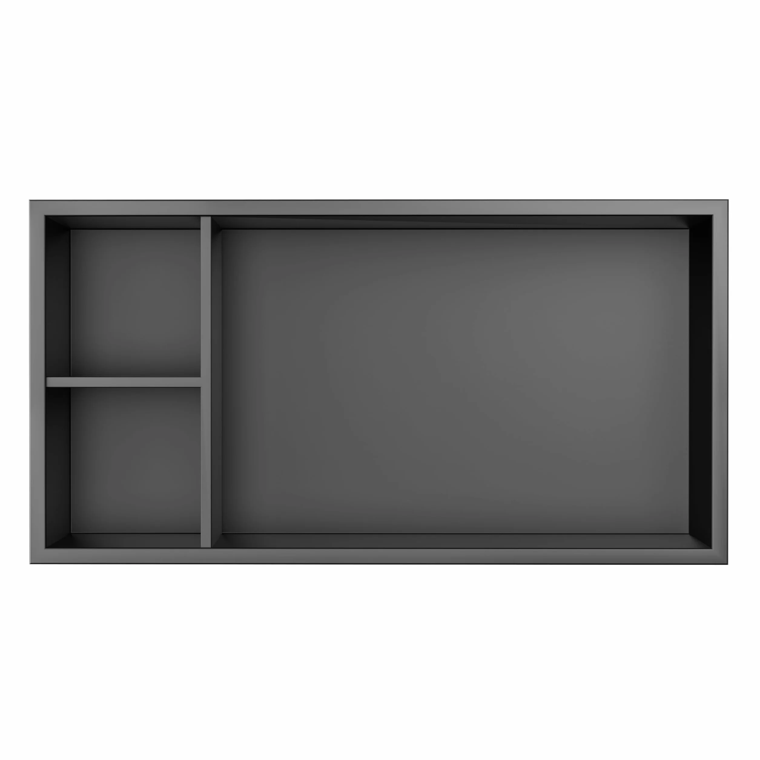 Nicho de ducha empotrable de acero inoxidable 60x30x10 cm negro