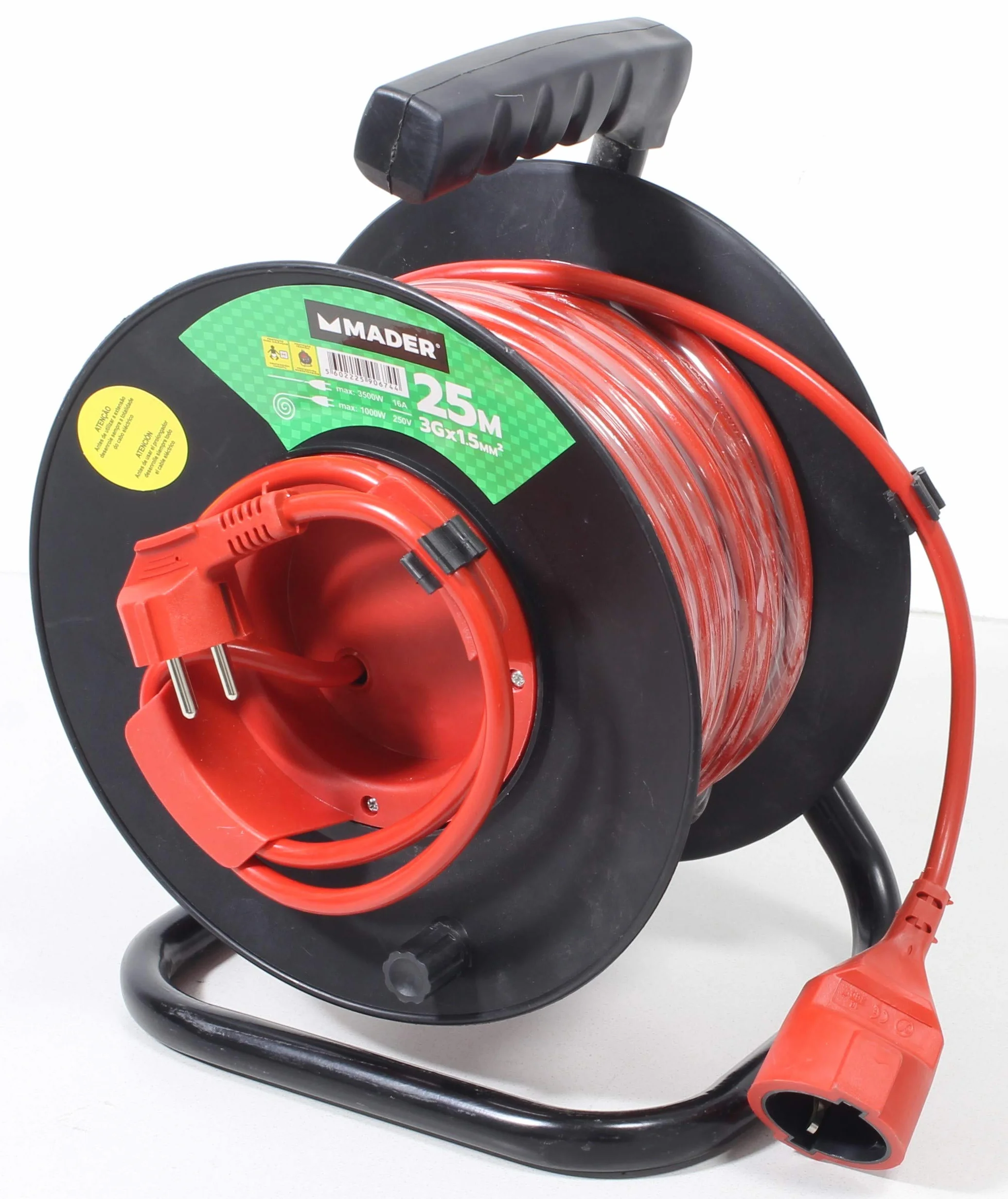 Prolongador Cordón Eléctrico Exterior Enrollacable 25mx1.5mm2-90674