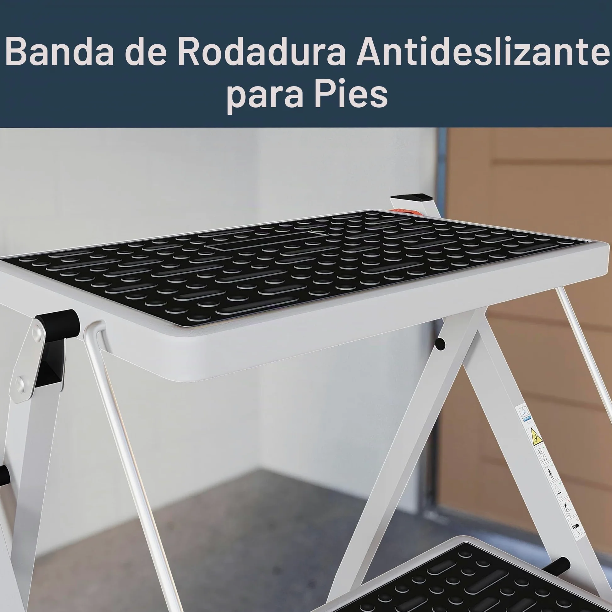 Home Vida – Potro Plegable con Goma Antideslizante, Resistente, de Metal, de Dos escalones y de Color Negro y Blanco