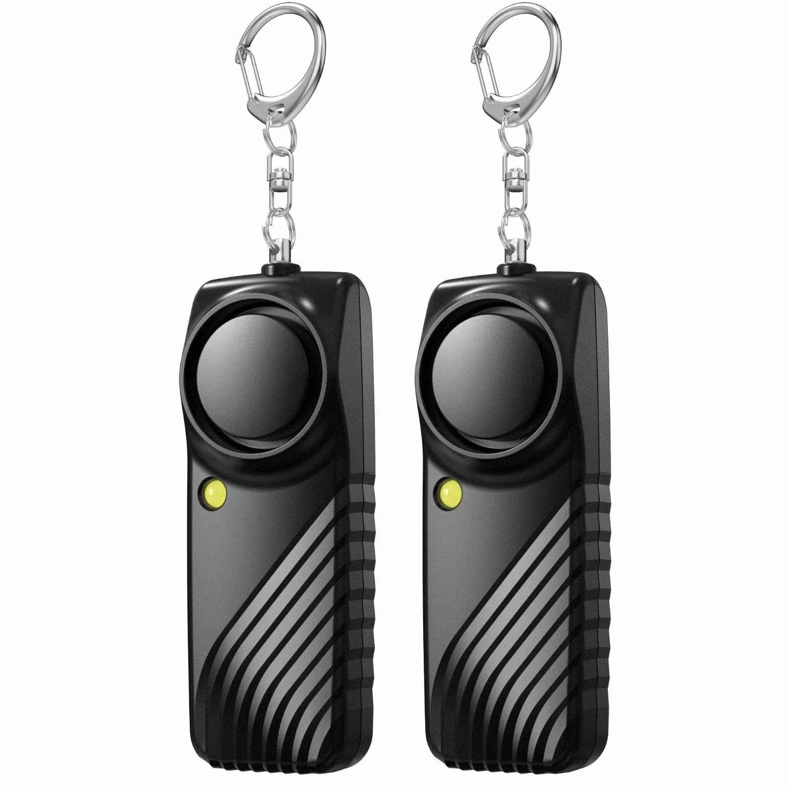 Alarma Personal Sonora 130dB con Linterna LED 2 Paquete Negro