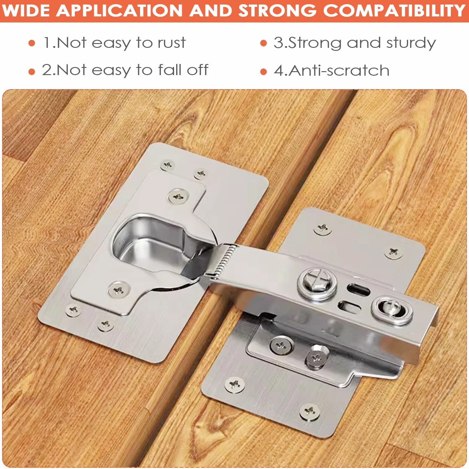 Placa Reparación Bisagras Cocina Inoxidable, 12 Piezas con Tornillos Fijación para Muebles Madera