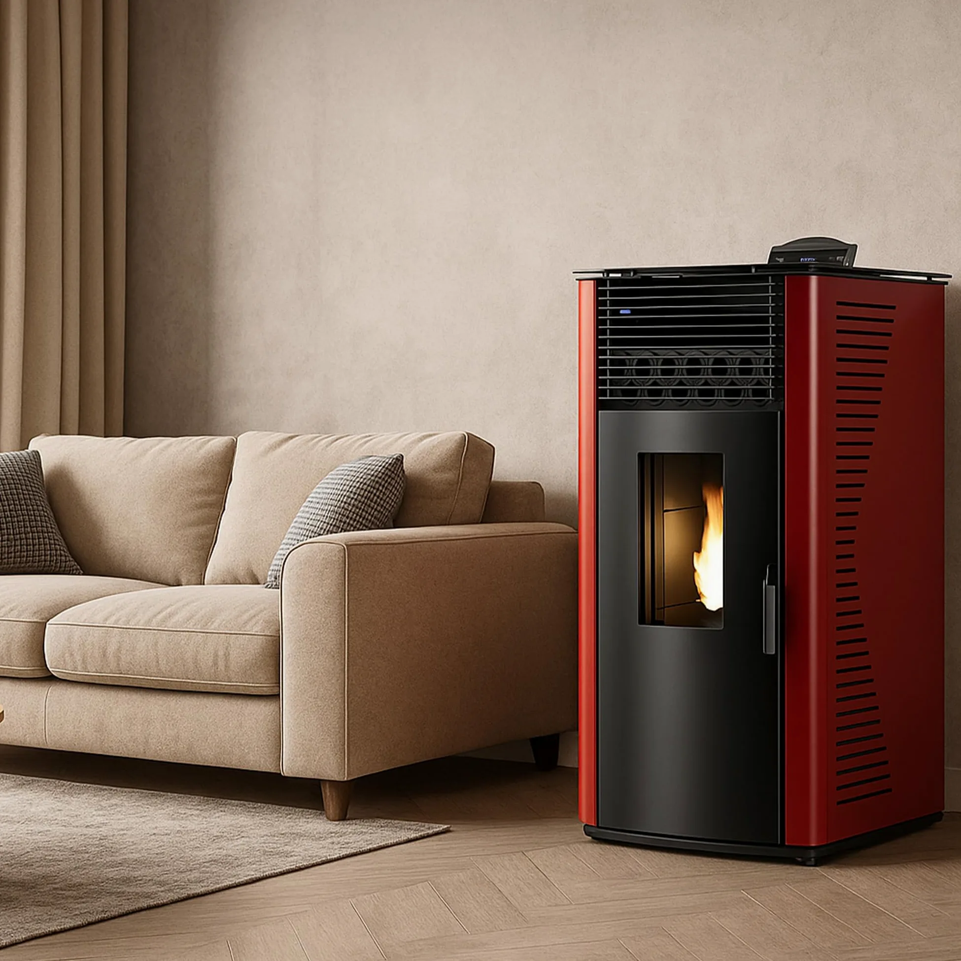 Estufa de pellets impermeable Anita 15 kW Bordeaux Sannover + Kit de instalación completo