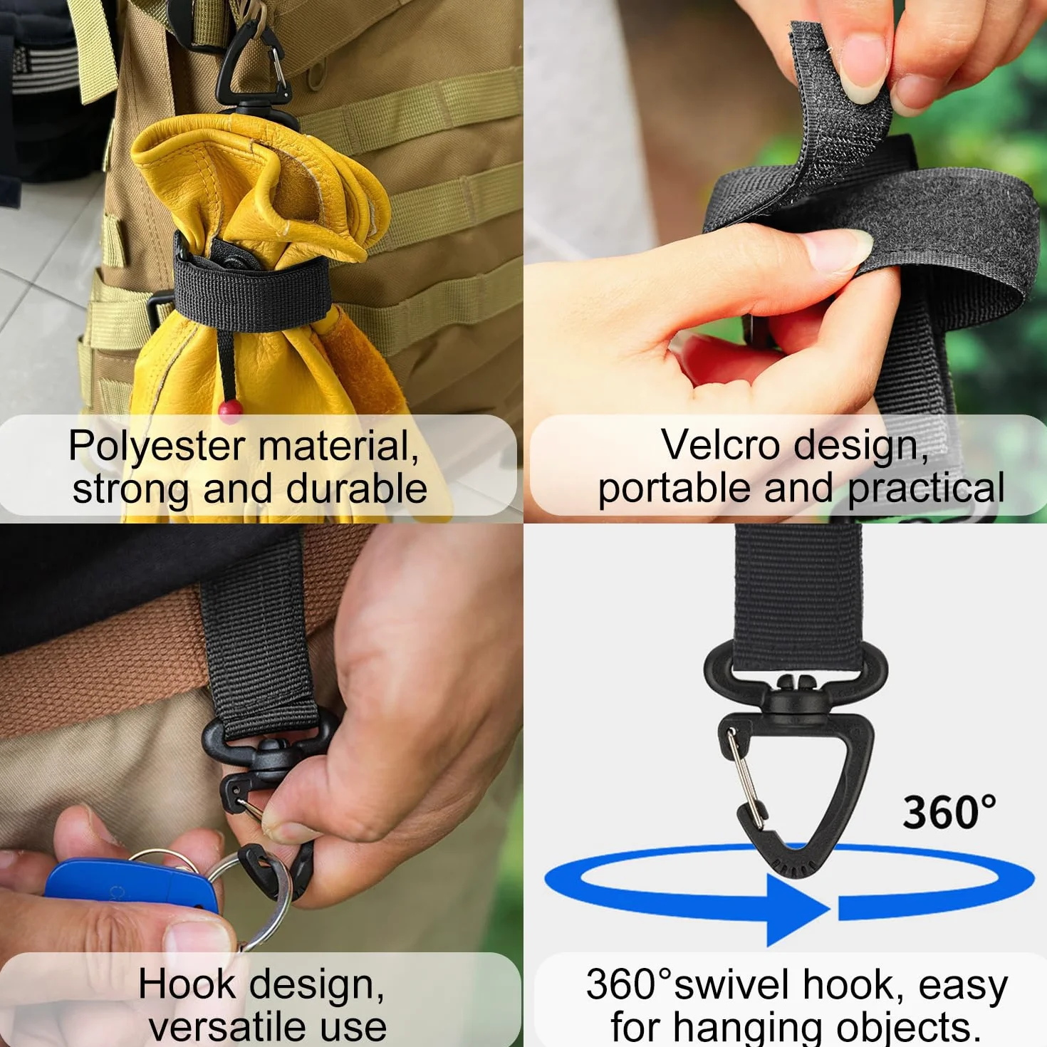Soporte para Guantes 2 Piezas, Portaguantes Cinturón, Pinza Multiusos para Jardines y Obras