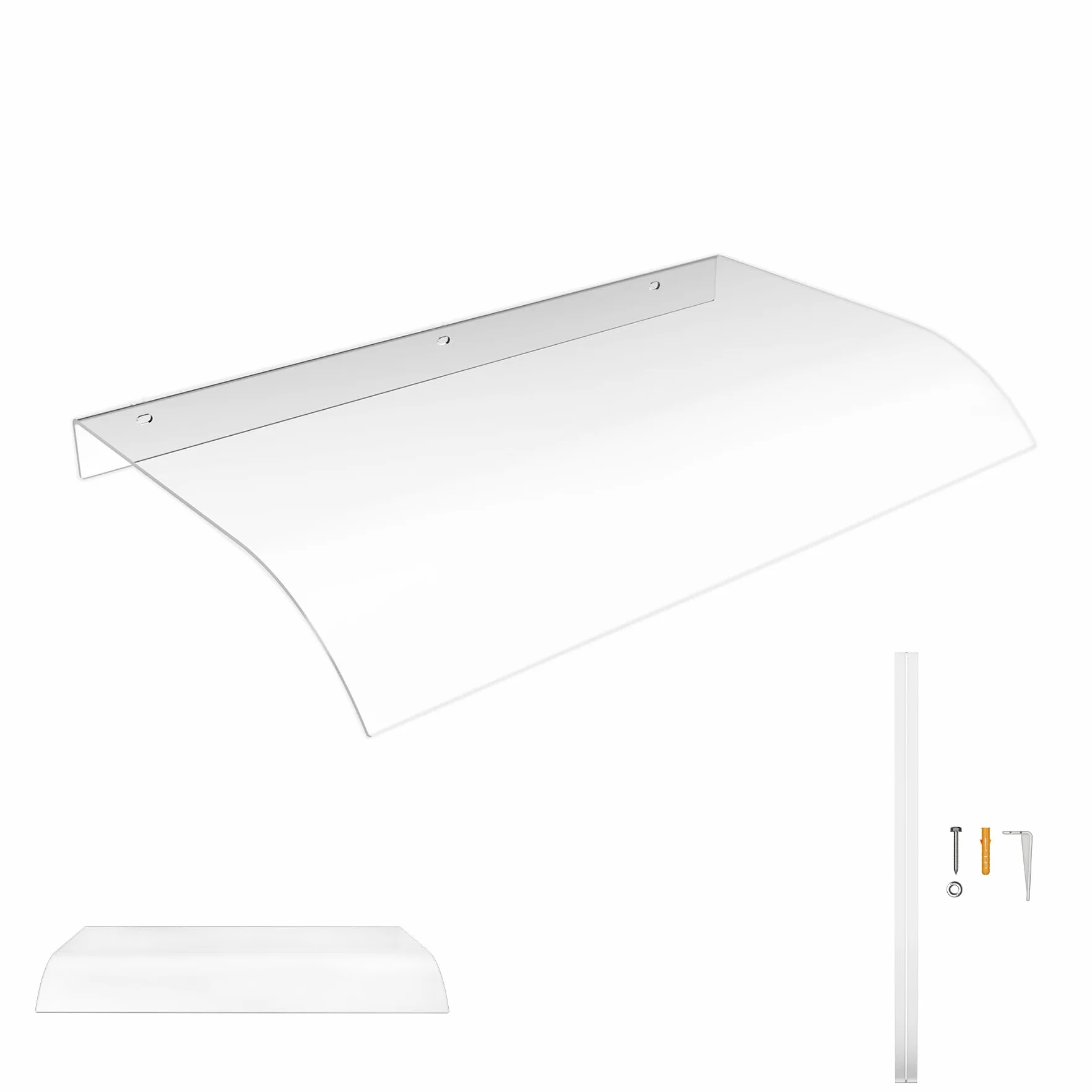 Froadp Marquesina para puerta 50x80 cm Techo PET Transparente 3,5 mm Protección Lluvia UV