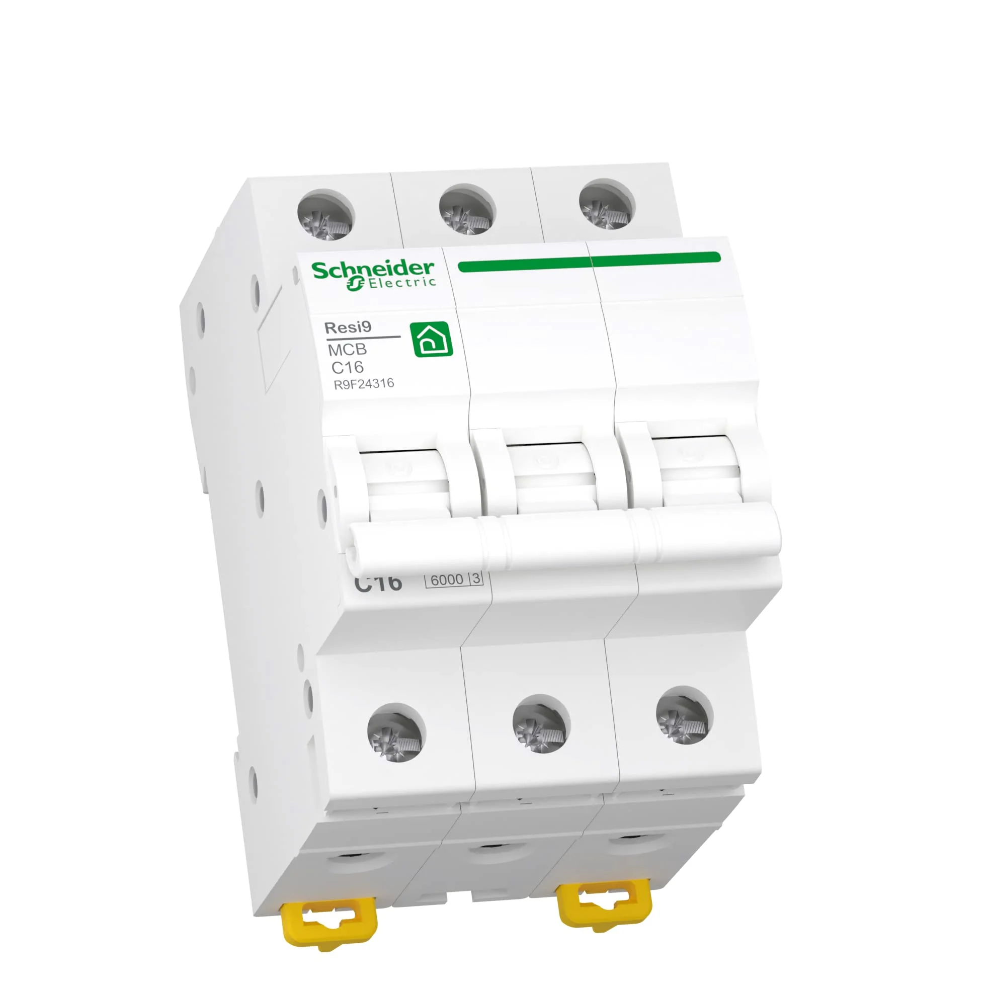 Schneider Electric Disyuntor RESI9 3P 16A C 6KA, R9F24316, 3 polos