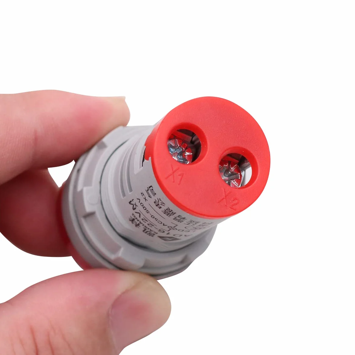2pcs 22mm Indicador de medidor de voltaje LED rojo AC20-500V, voltímetro digital para equipos domésticos o industriales - Redondo