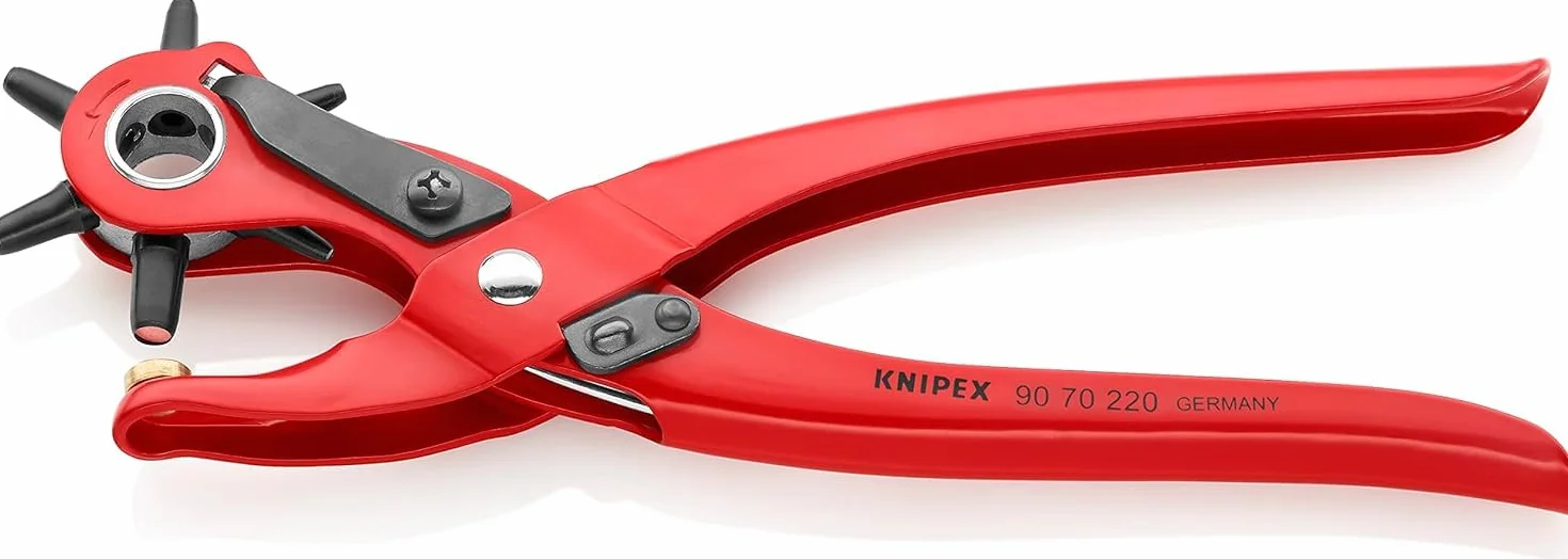 KNIPEX Sacabocados de revolver recubierto de pintura pulverizada, rojo 220 mm, 90 70 220 EAN