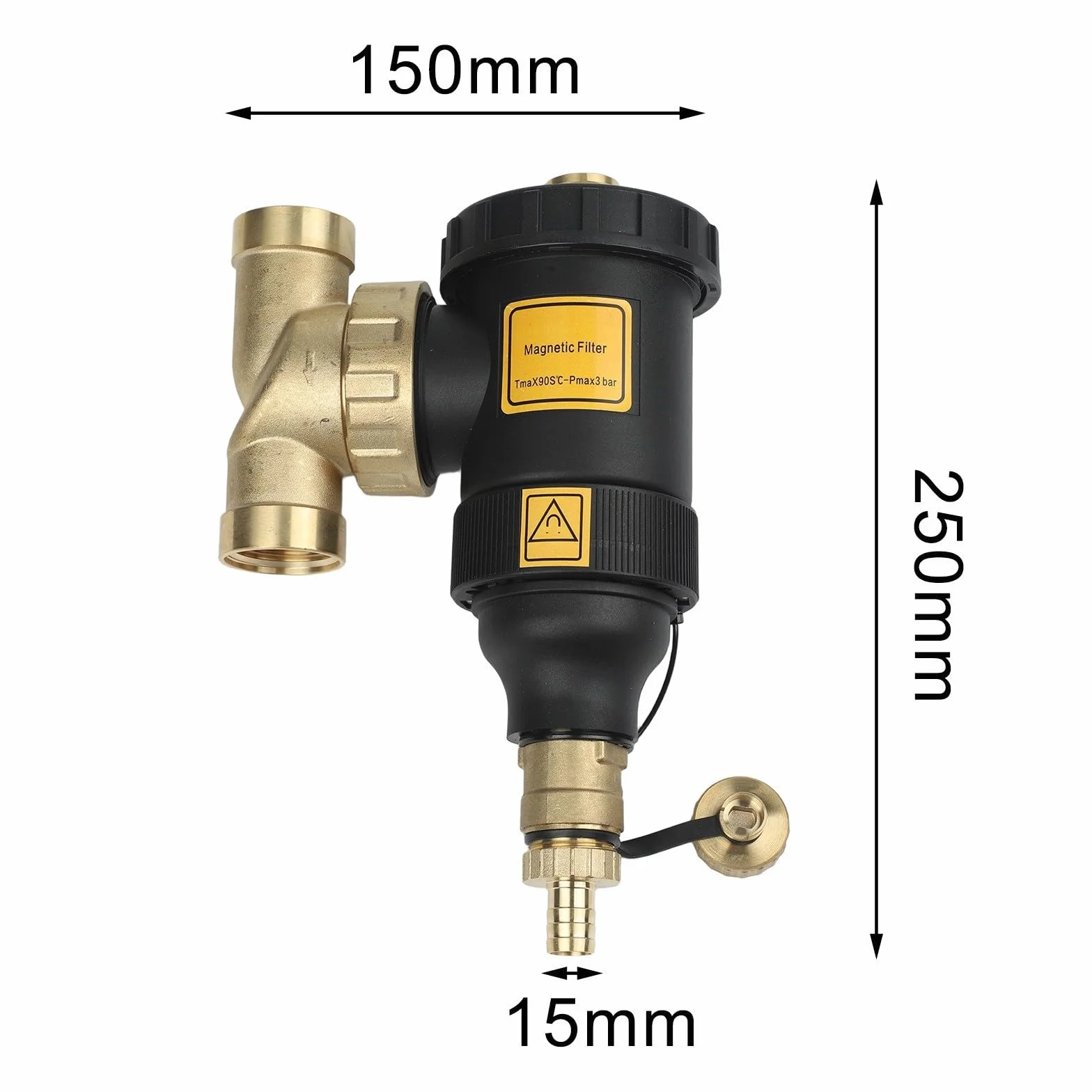 Filtro de calentador de agua para equipos HVAC con pantalla de malla radial y anillo magnético extraíble para capturar impurezas y prolongar la vida útil de la caldera (DN25/1 pulgada hembra