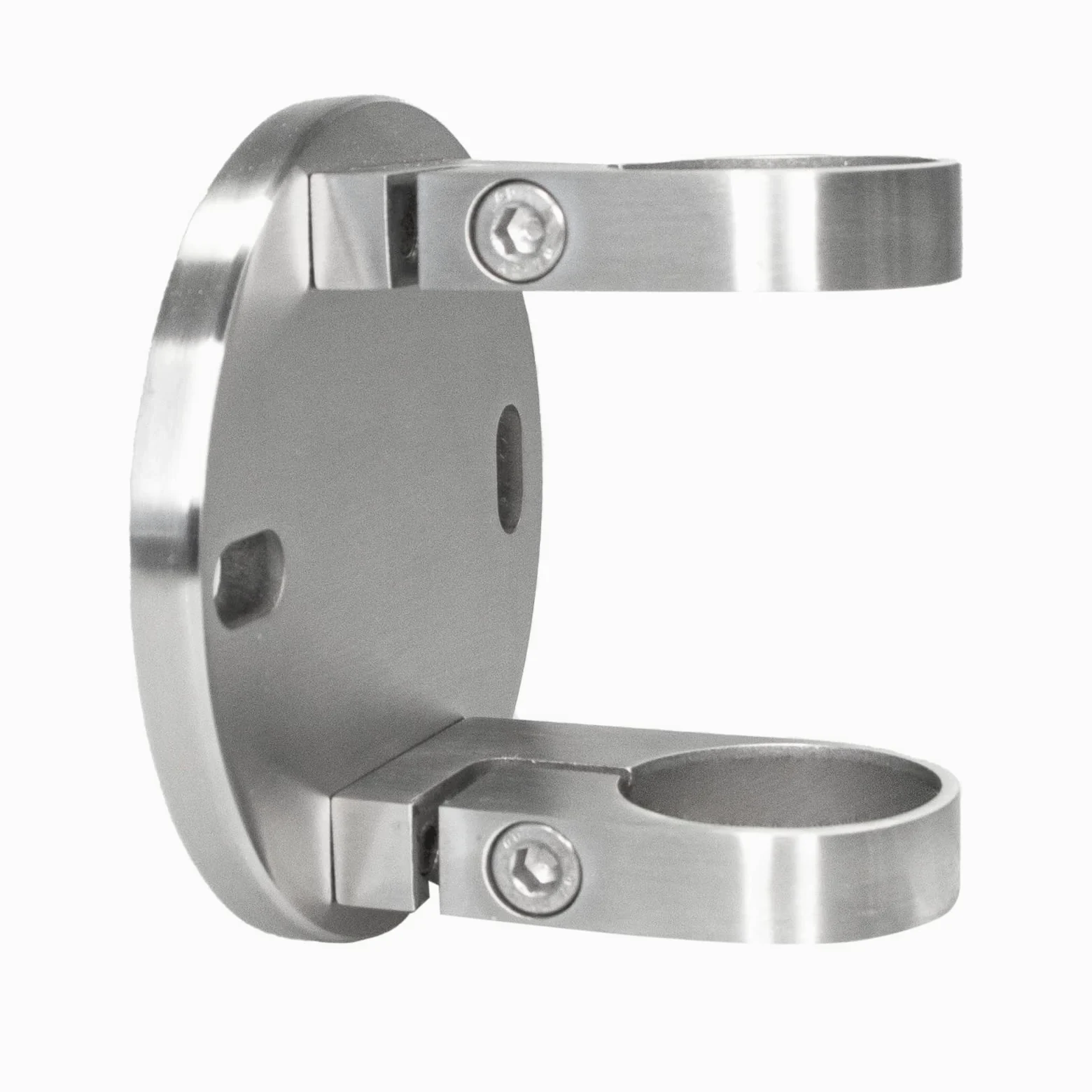 PRIOstahl Anclaje de pared de acero inoxidable V2A, soporte para postes, 42,4 mm, soporte para barandillas, soporte de pared, resistente a la corrosión, para exterior e interior