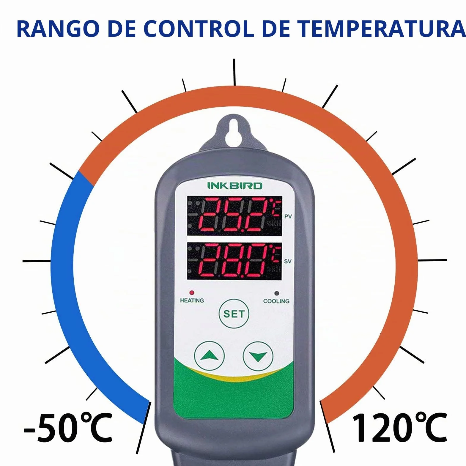Inkbird ITC-308 Termostato con Sonda Digital,Doble Rele 220v Controlador de Temperatura Refrigeración y Calefaccion Regulador para Calentador Acuario y Peceras,Terrario Incubadoras Reptiles