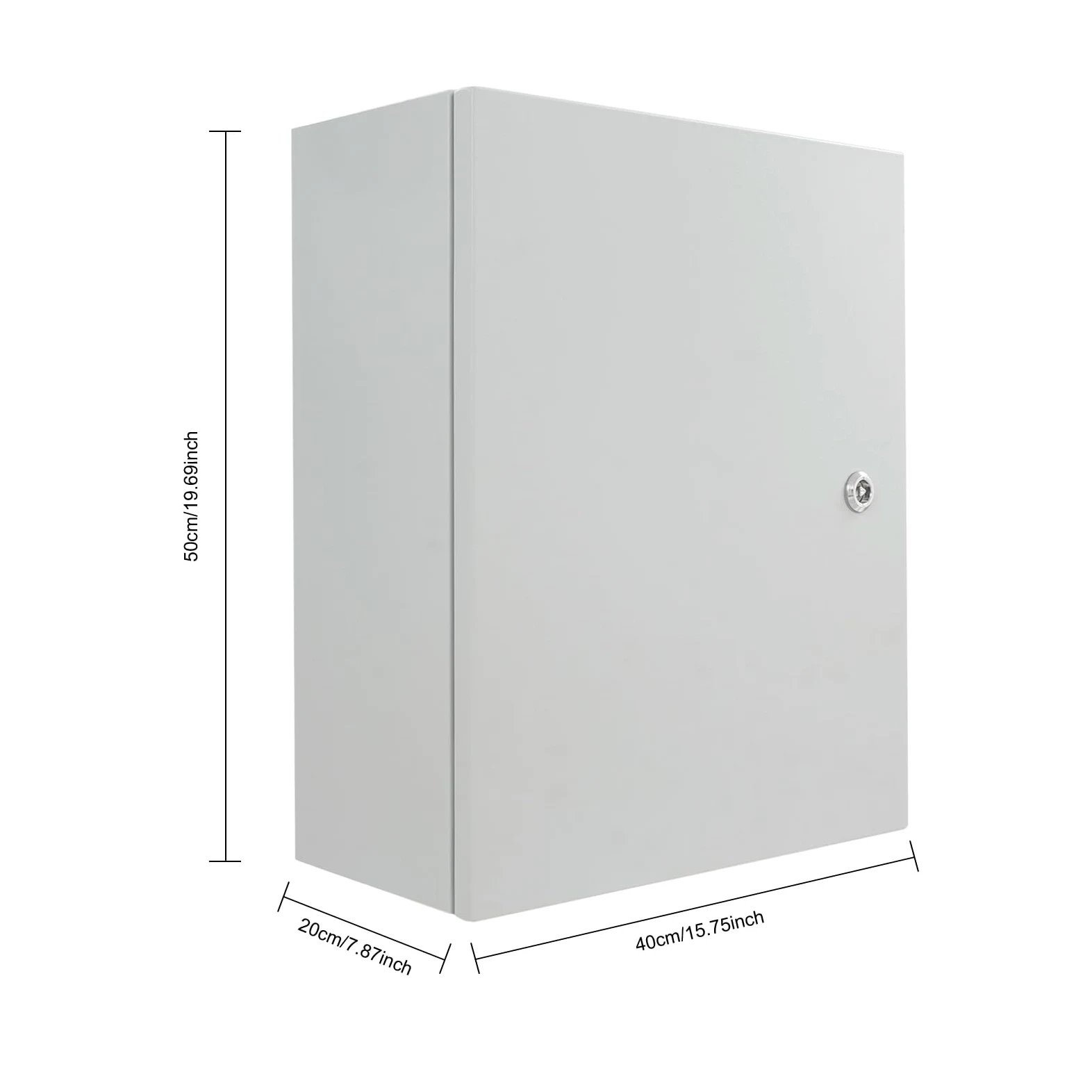 Caja de distribución 40 x 20 x 50 cm, resistente al agua, armario de acero para exteriores con cerradura de seguridad, caja de control para aplicaciones interiores y exteriores