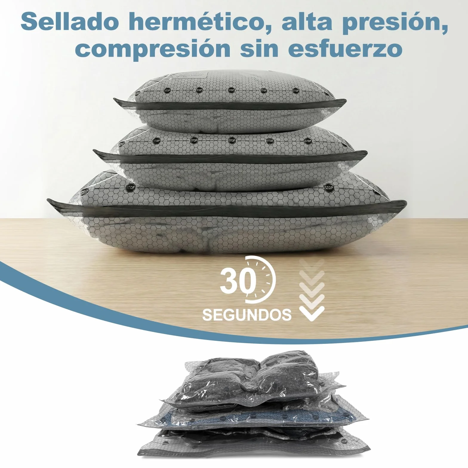 Carehabi Bolsas Almacenaje Ropa al Vacío 6 Piezas con Bomba Eléctrica Inalámbrica USB-C