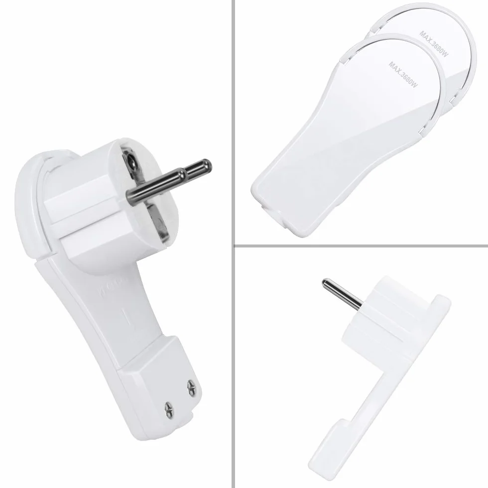 EXTRASTAR Enchufe en ángulo Plano Extraplano 8 mm 250V 16A Blanco