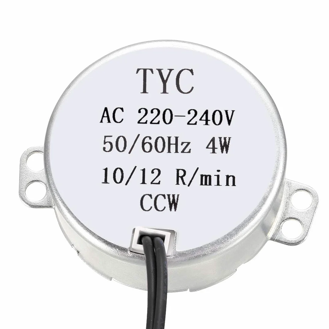 sourcing map Sincrónico Sincronizar Motor AC 220-240V 4W 10-12RPM/MIN 50-60Hz CCW para Hecho Mano, Modelo o Guía Motor
