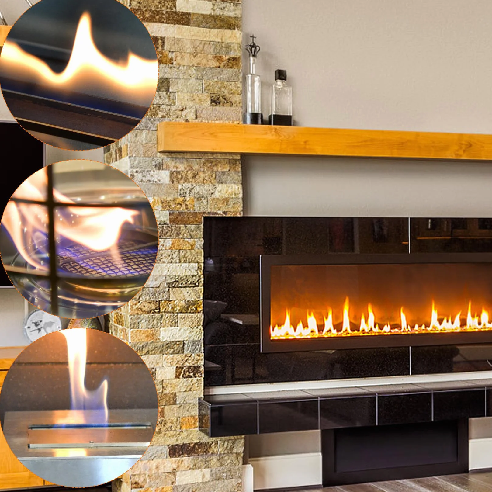 Lana Cerámica para Chimeneas de Bioetanol 4 Piezas, Esponja Cerámica Resistente al Calor 300x100x25mm