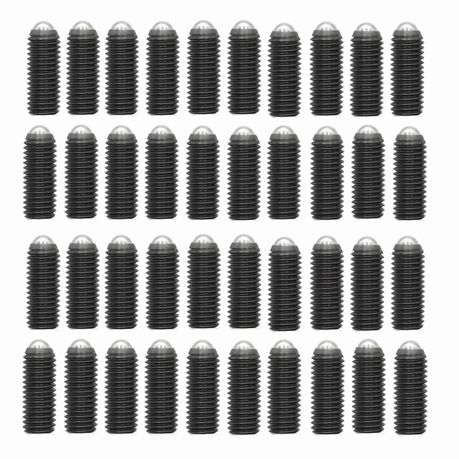 40pcs Émbolos internos hexagonales roscados con punta esférica y resorte en acero aleado,grado 12.9,Tornillos prisioneros de cabeza esférica (M6 x 30mm)