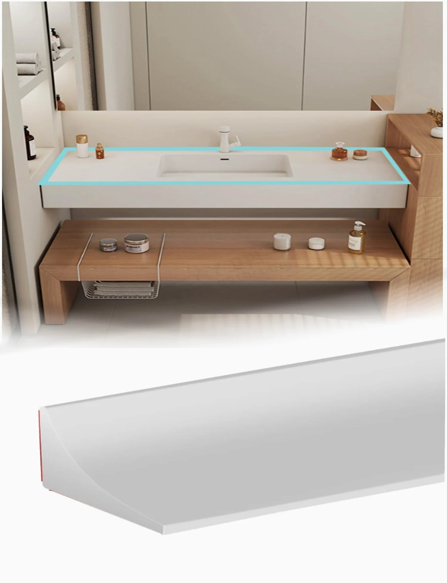 Tira de sellado de silicona for ducha de 0,6 pulgadas: moldura decorativa impermeable for baños, fregaderos de cocina y encimeras de tocador(W-L: 2.5 cm-3.0 metres)