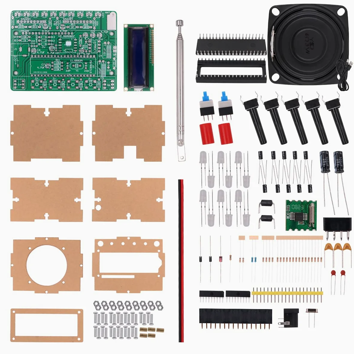 POFET Kits de Proyecto de Soldadura FM Kits de práctica de Soldadura de Radio Digital FM 87-108 MHz Kit de Ejercicio de Soldadura Receptor inalámbrico