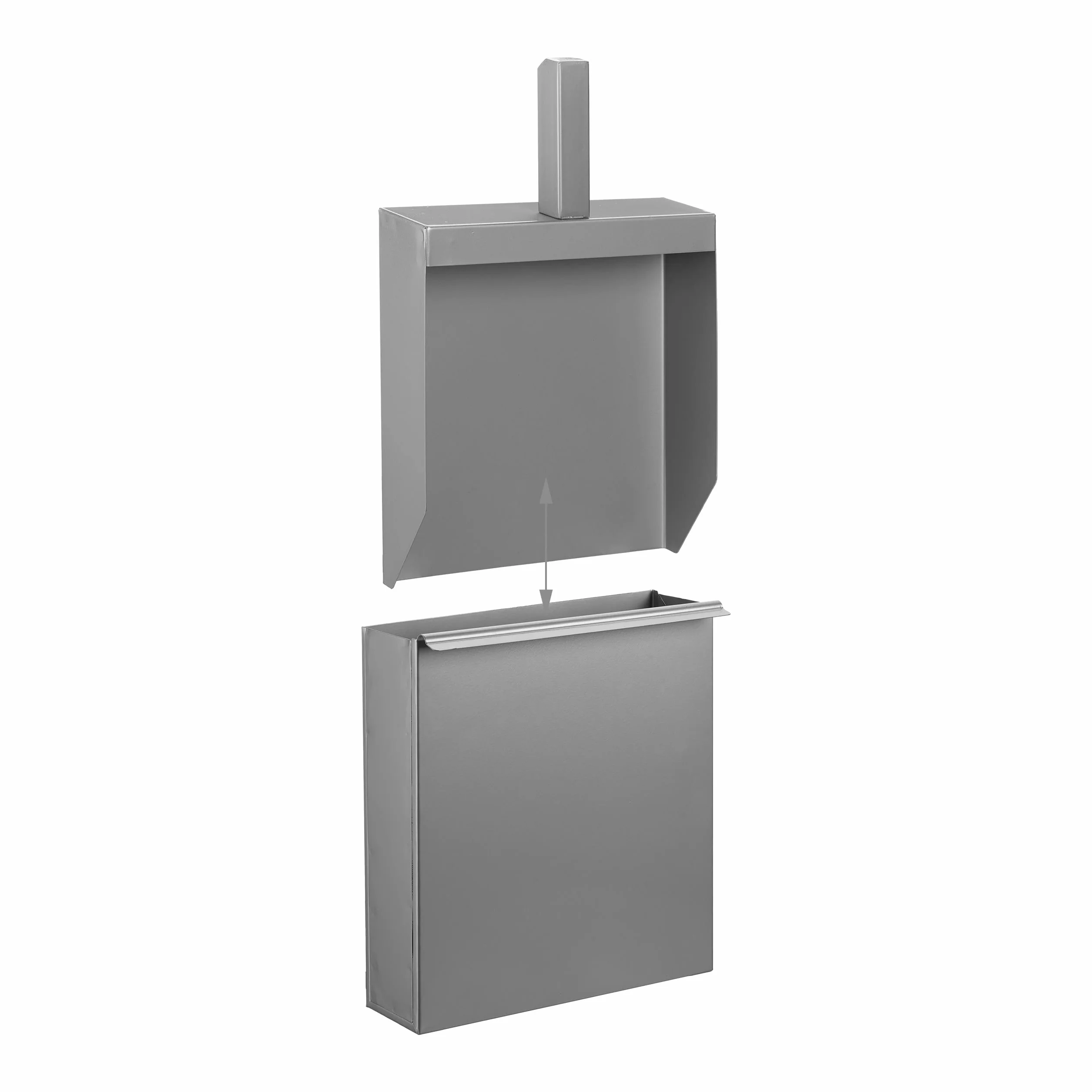 Relaxdays Caja Cenizas Recogedor, Acero, Contenedor Cenizas Chimenea y Estufa, 35,5 x 23 x 9 cm, Pala Cenizas, Plateado