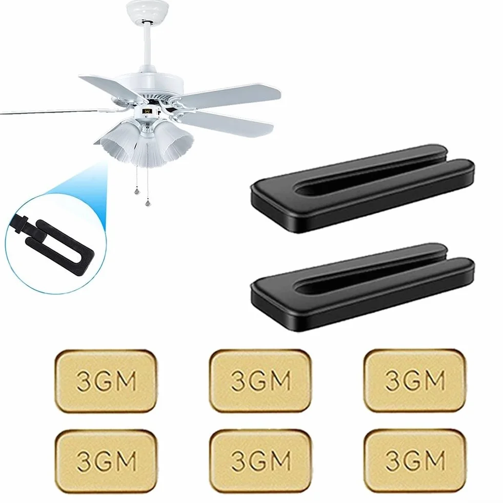Kit de equilibrio de ventilador de techo con pesos de metal de 3 g y clips de plástico, reduce el tambaleo y el ruido para la mayoría de los ventiladores de techo, incluye manual de instrucciones