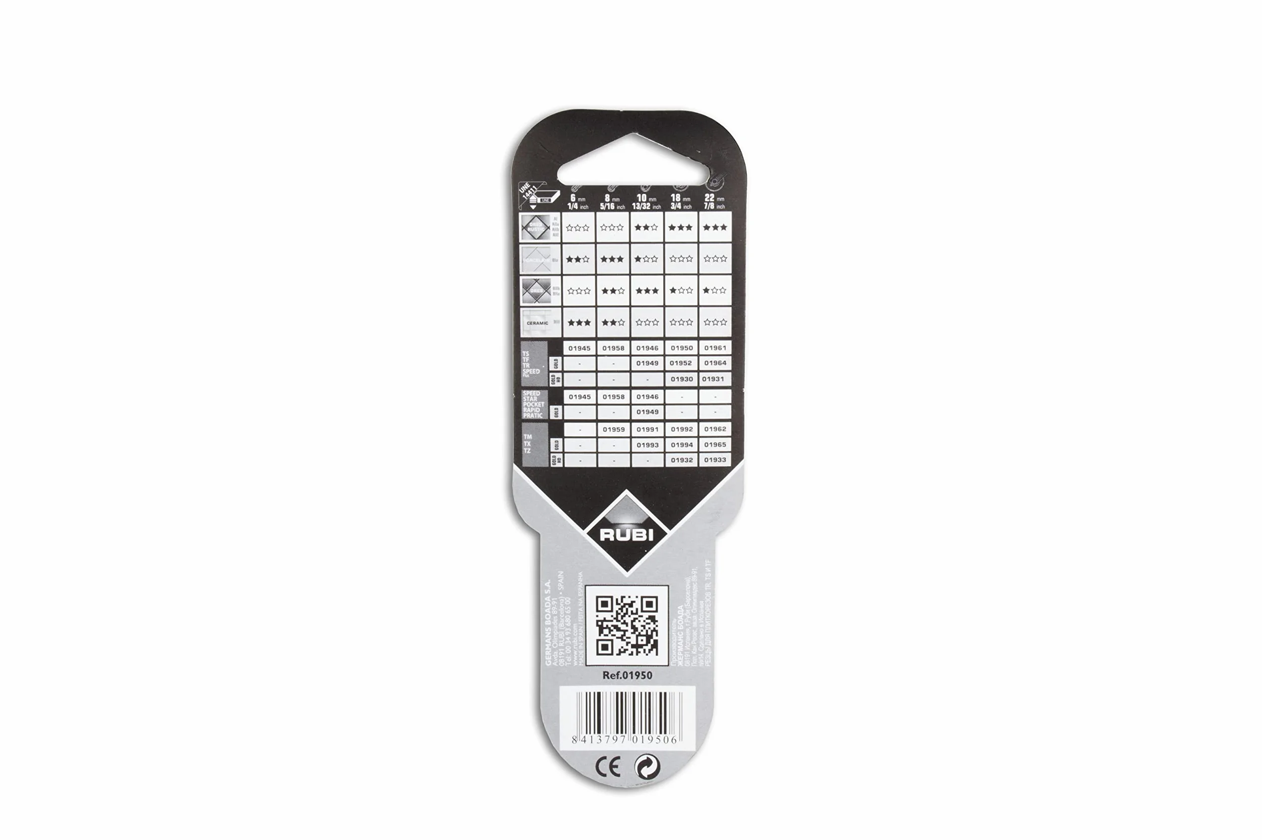 RUBI 1950 | Rodel para Cortadora de Azulejos de Ø 18 mm | Serie SILVER apto para TS-MAX, TR MAGNET y SPEED-MAGNET | Fabricado en Tungsteno Sinterizado de Alta Resistencia al Desgaste