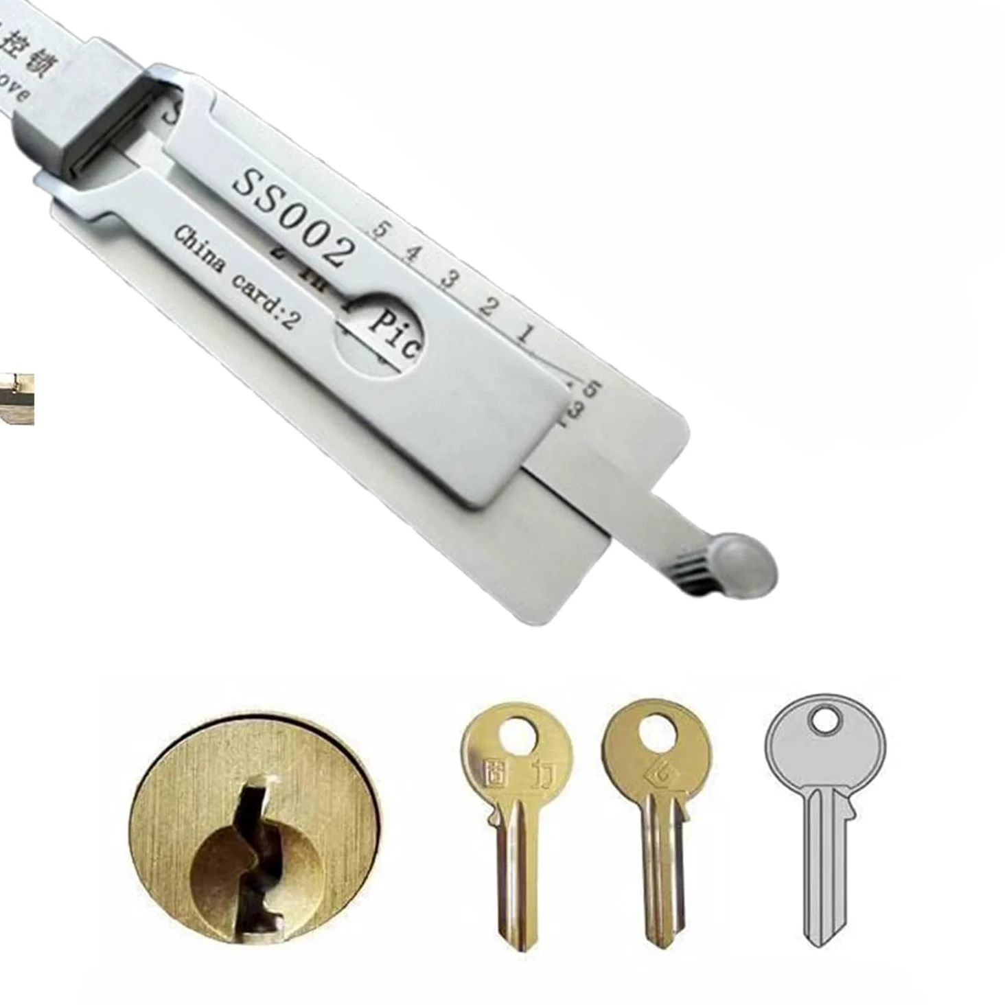 master key decoder,stainless steel master key decoder,fast key,door lock opener pick,lock pick decoder,decodificador de llaves 2 en 1,decoder tool,lecteur décodeur de crochetage de serrure pour auto