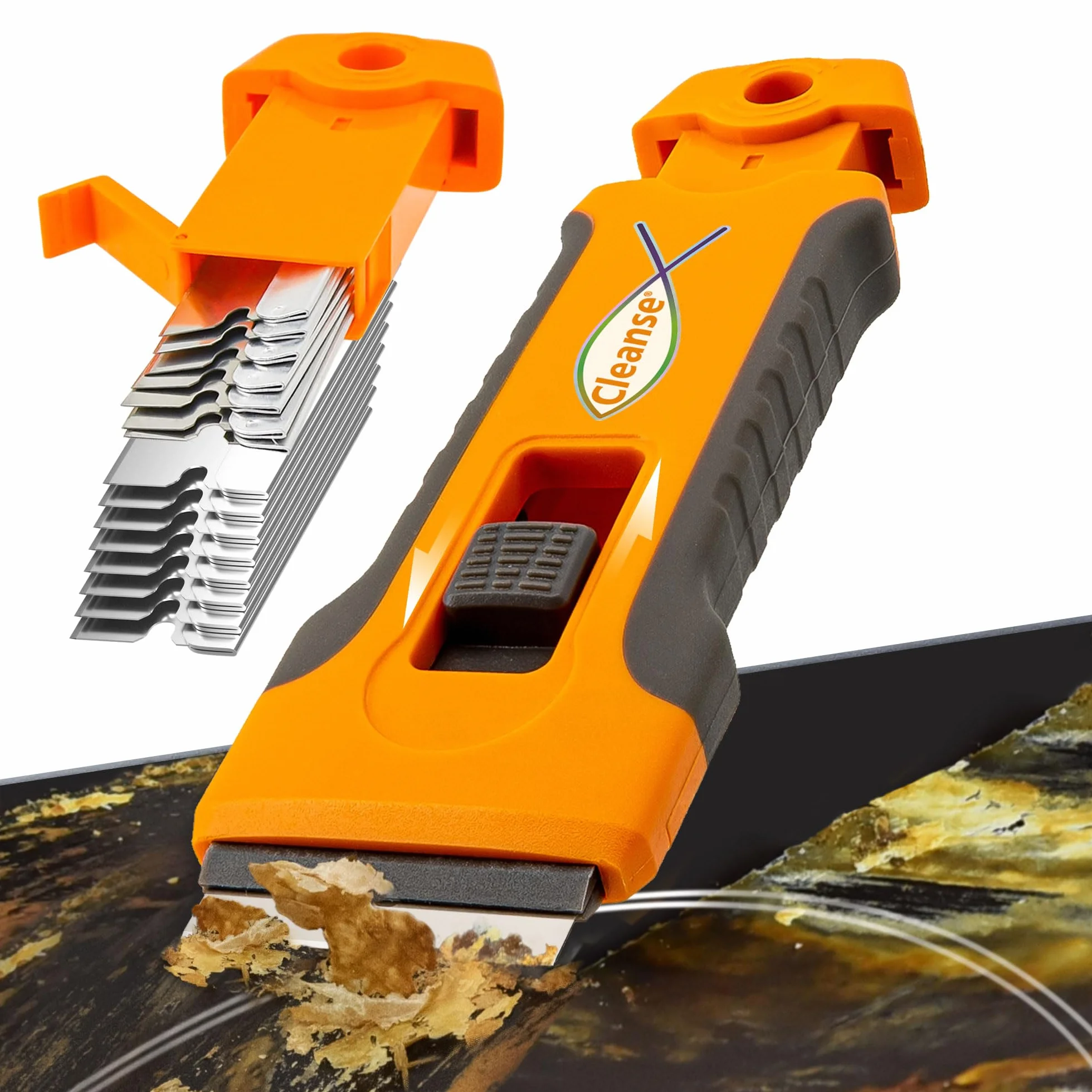 Rasqueta Vitrocerámica Profesional 15 Cuchilla Rascador Vitroceramica para limpieza, Rascador de Horno No Rasca para Rascar la Estufa, integradas para el raspador de cristal