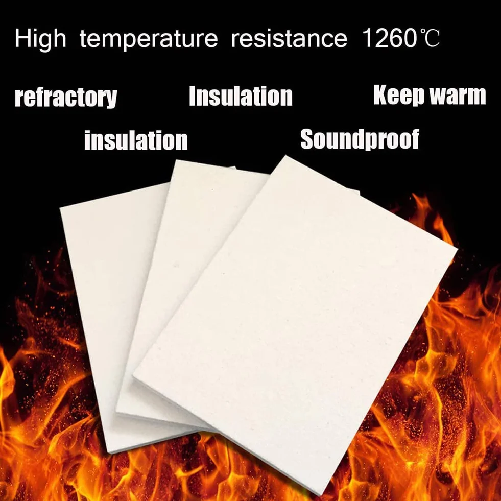 Placa De Fibra De Cerámica - 7 Mantas De Fuego Para Estufas, Hornos, Fuego Y Materiales De Laboratorio, 200X300mm,Thickness 10mm