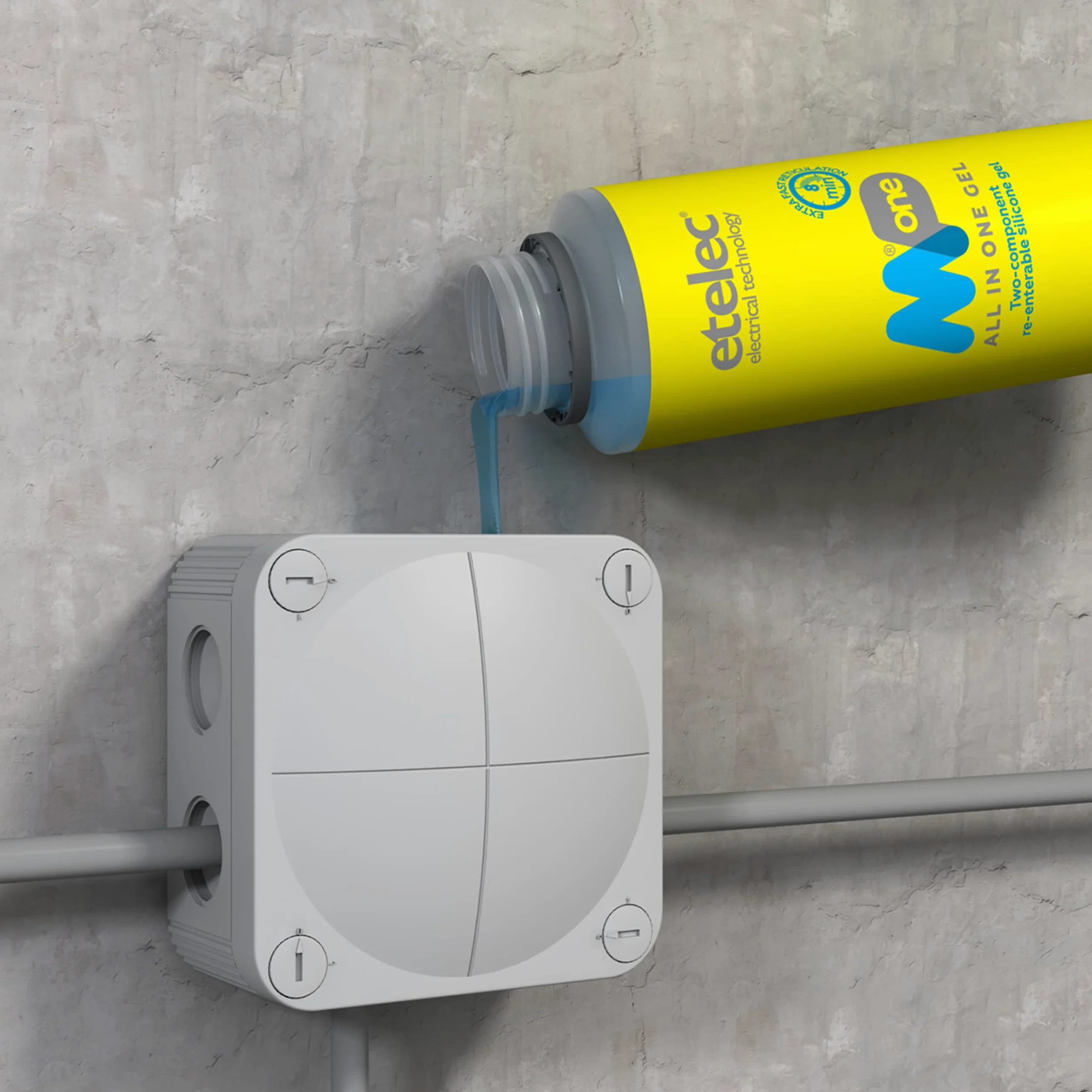 Etelec Mpone Mpone Gel de silicona Monoflacone, relleno aislante eléctrico, cajas de derivación (MP106-0.600 litros)