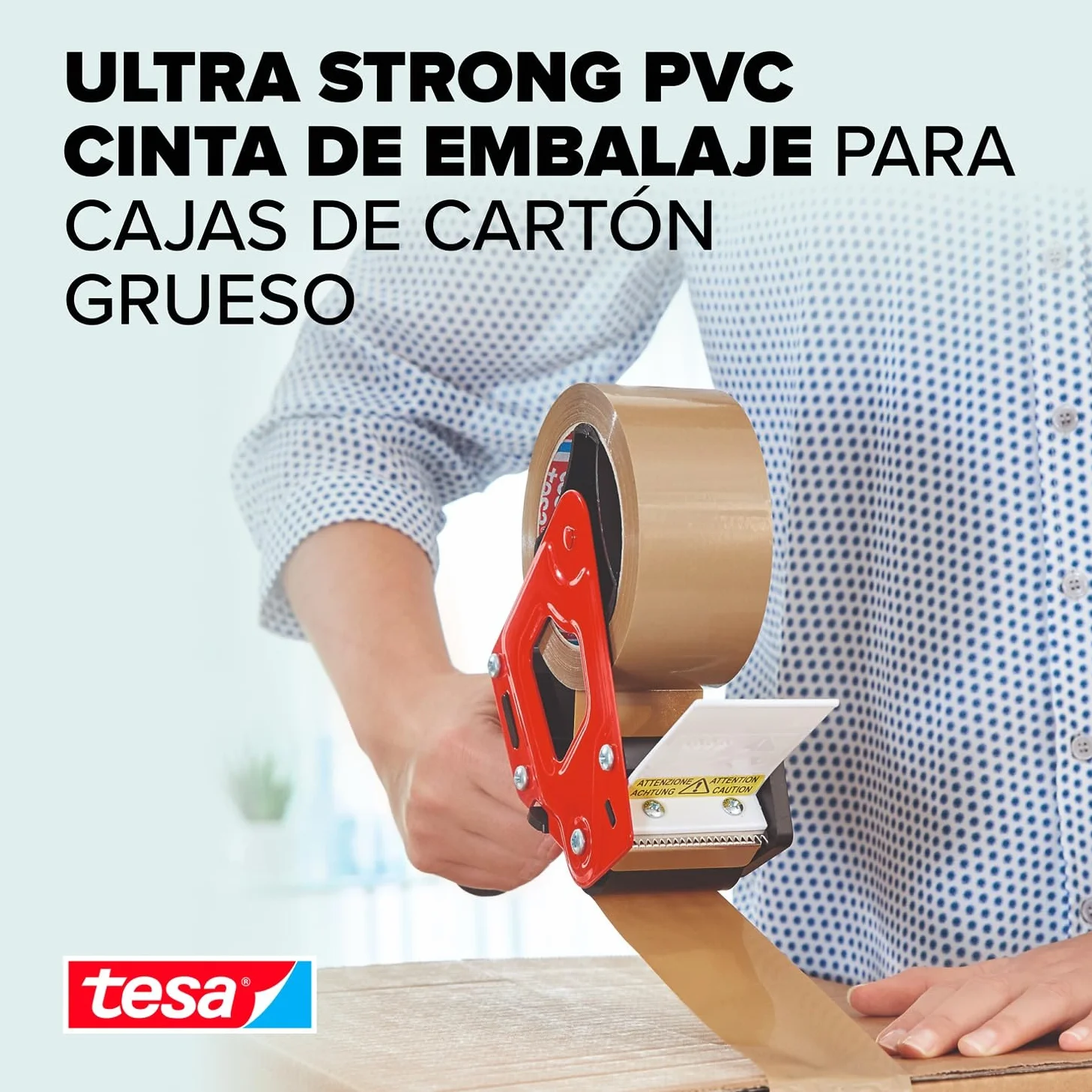 tesapack - Cinta Adhesiva para Embalar, Sellar y Empaquetar - Resistente al envejecimiento y al desgarro - Extra fuerte y sin disolventes - 6x 66 m x 50 mm - Marrón