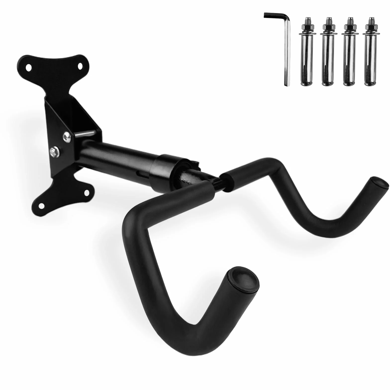 Soporte de Pared Para Bicicleta, Portabicicletas Plegable, Acolchado de Espuma EVA, Material Metálico, Angulo y Distancia de Pared Ajustables, Para Bicicleta de Montaña, de Carre