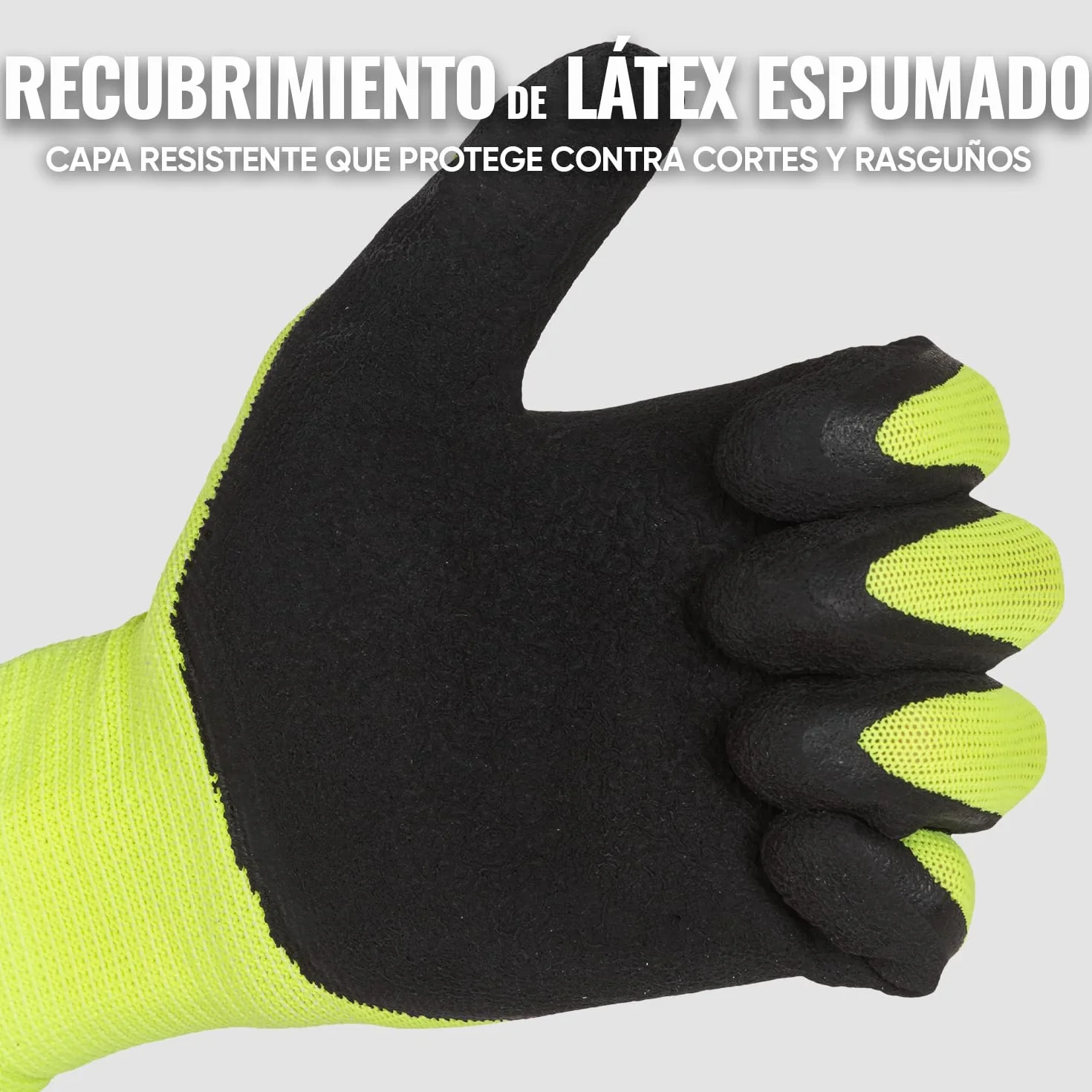 PAVALAN BWOLF Guantes de Trabajo 12/60 Pares Revestimiento Látex Resistente Antideslizantes Flexibles Industrial Mecánico