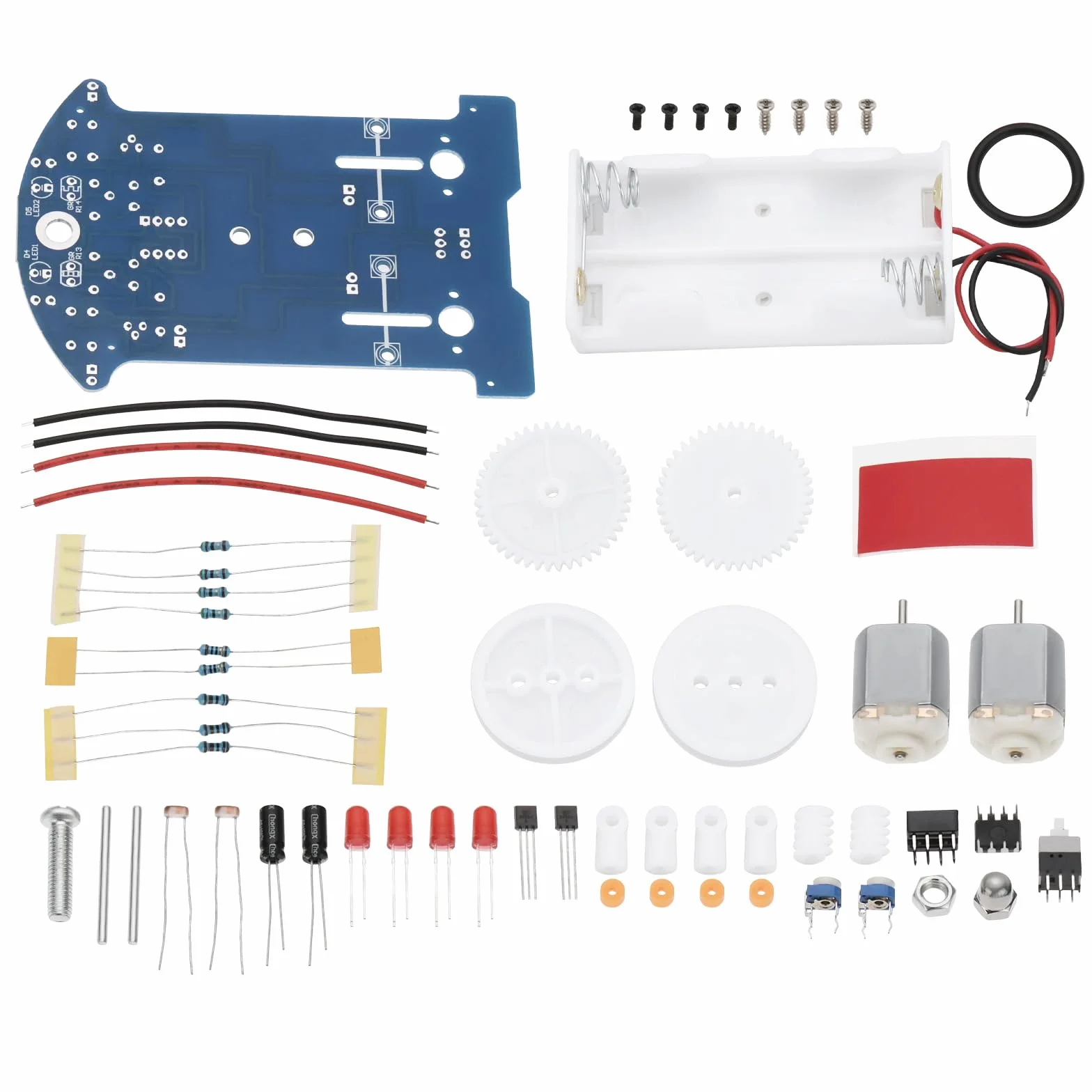 The Lord of the Tools 1 juego de proyectos de soldadura inteligente de coche D2-5 Smart Tracking Robot Car Sets Soldering Learning Electronics Set para bricolaje electrónico
