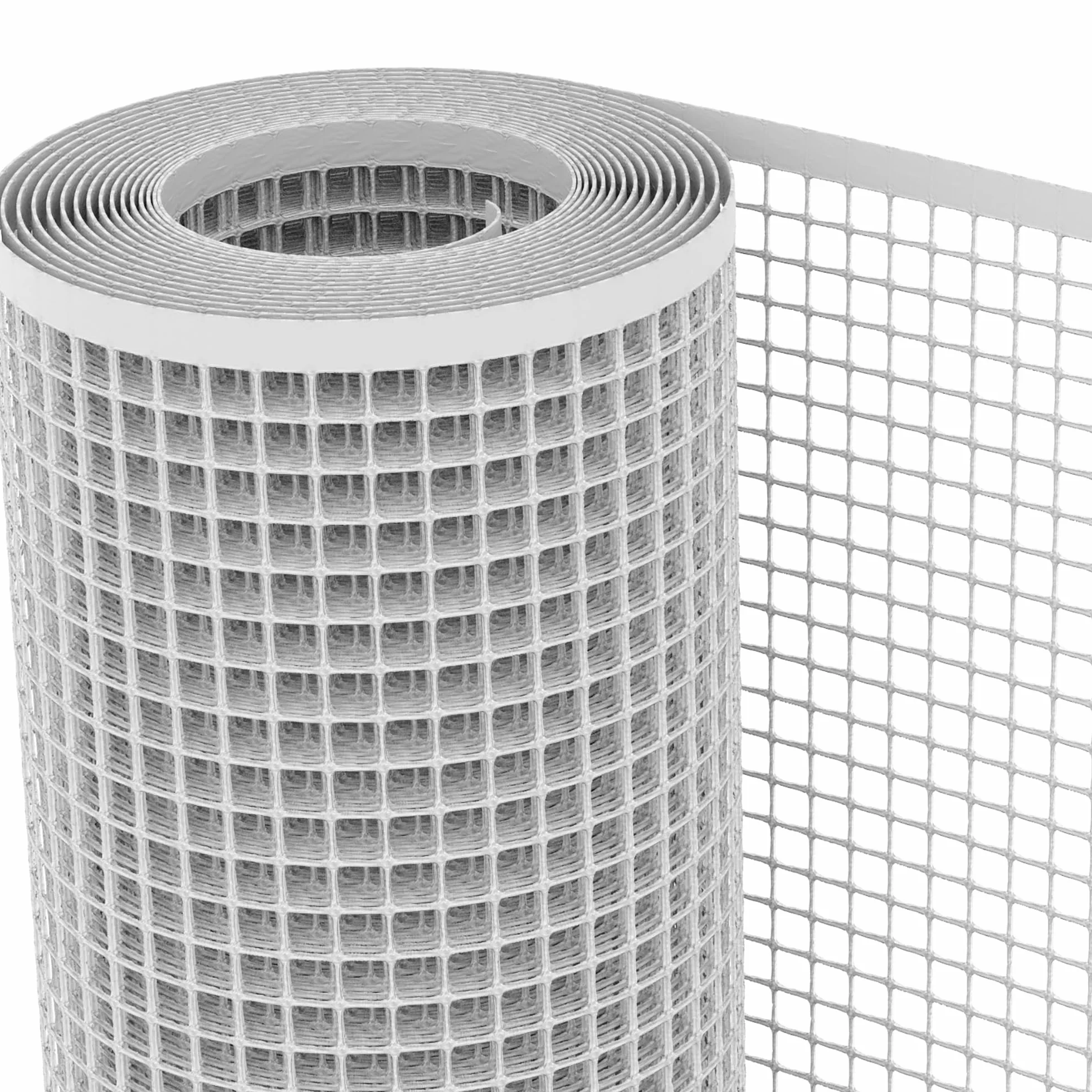 Tenax Malla de Plástico Quadra 20 Plata 1,00x5 m, Malla Protectora Multiuso para Balcones, Vallas y Cercados