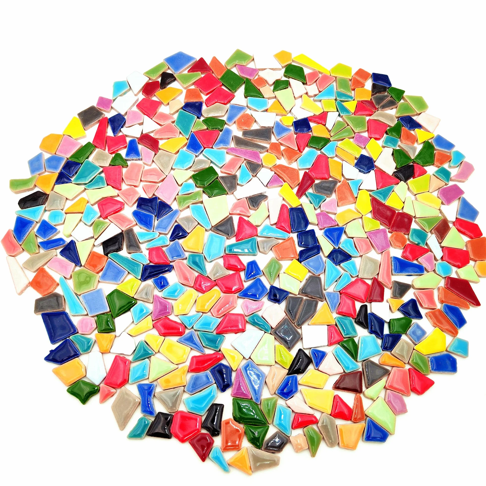 Azulejos de mosaico de cerámica irregulares de 500 g, 0,5 x 2 cm, pequeñas piedras de mosaico para hacer mosaicos, manualidades, artes de pasatiempos, decoración de pared del hogar (color mezclado)