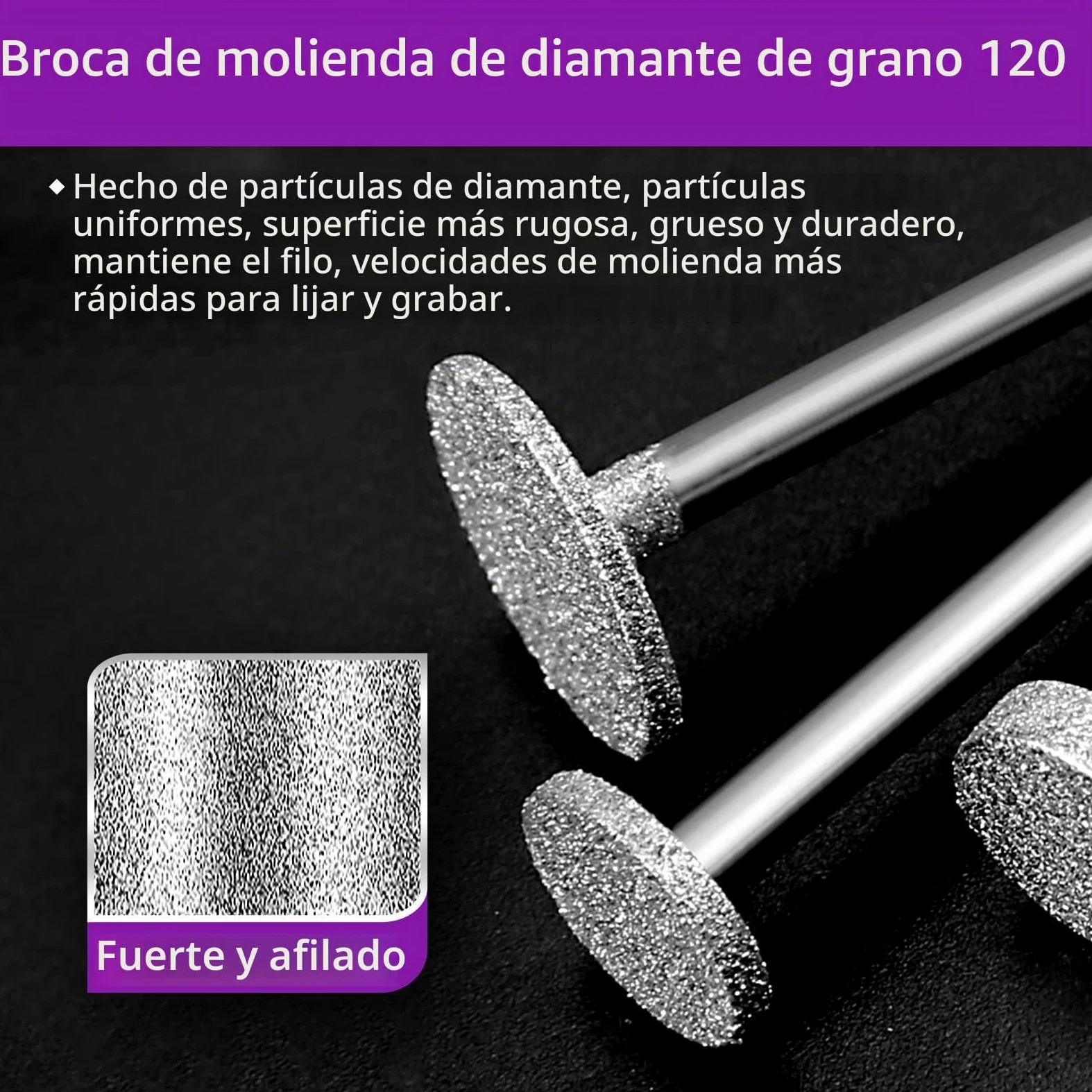 Juego de 52 brocas de diamante multifuncionales compatibles con Dremel, brocas de diamante para herramientas rotativas, vástago de 3 mm, para tallar, pulir, moler