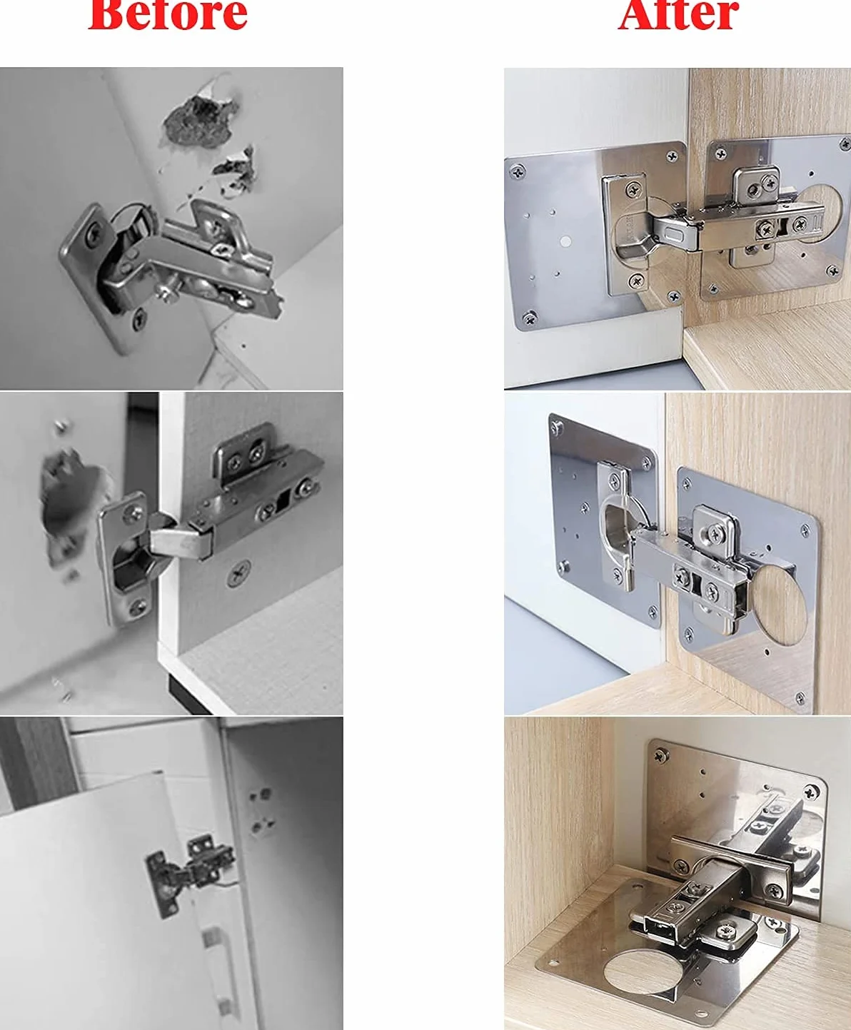Armario placa de reparación de bisagras con tornillos de fijación para muebles de madera (2)