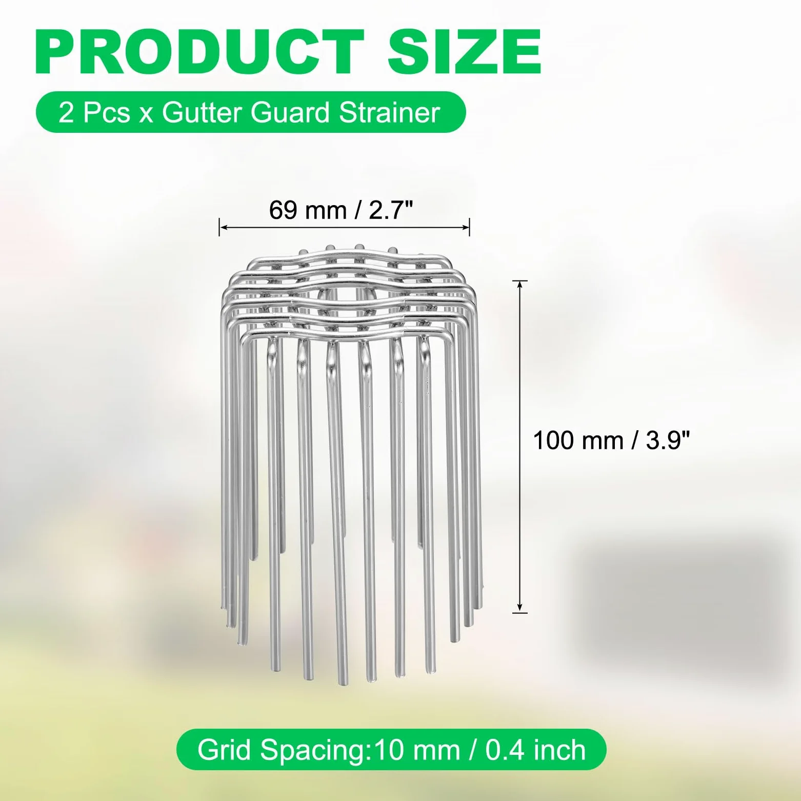 PATIKIL 2Pcs Filtro Protector De Canalón De 69 mm (2.7") De Diámetro | Exterior, Tapa De Terminación De PVC Malla De Cubierta De Techo Cubierta De Tubo De Escape Protector