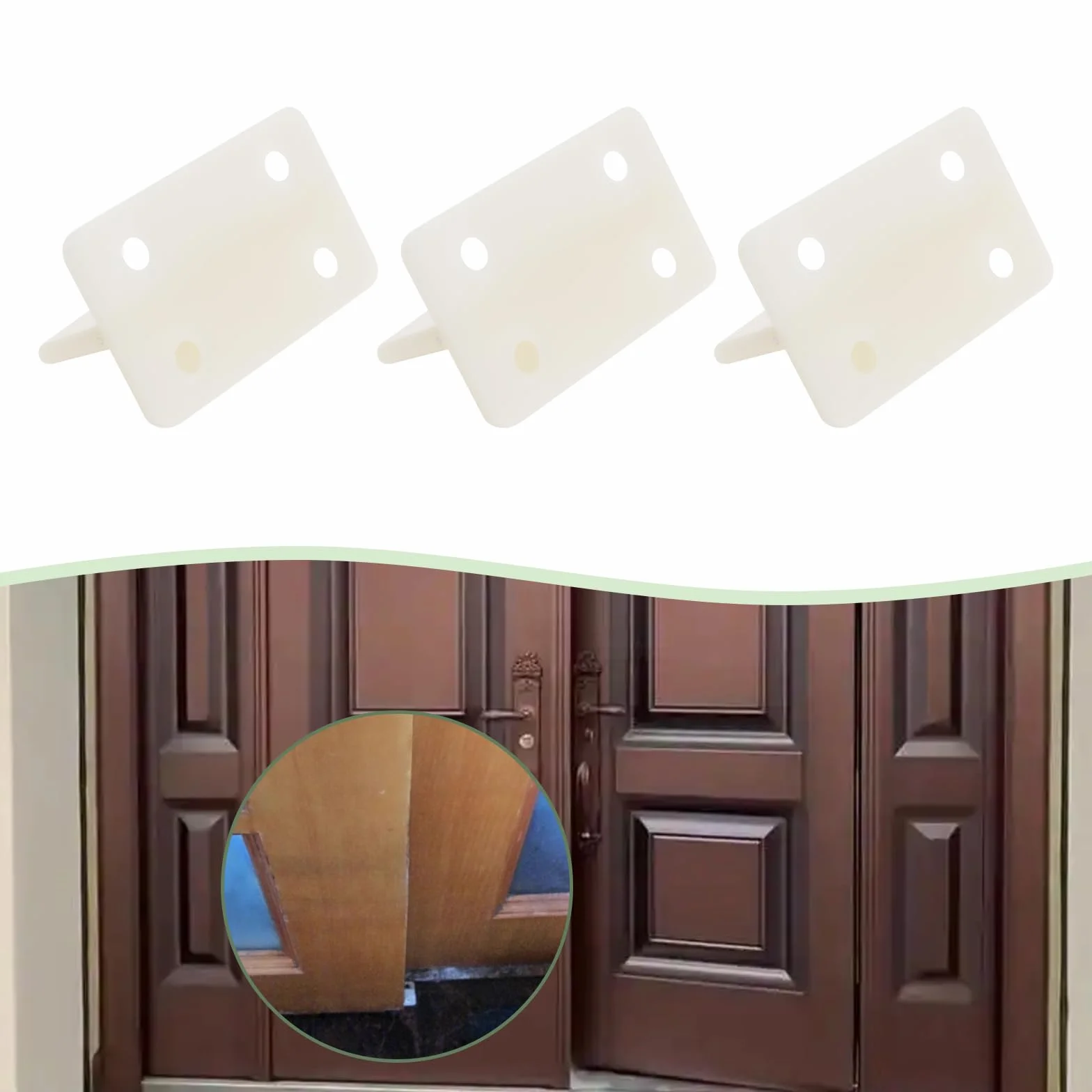 The Lord of the Tools 10 Piezas de Guía de Piso de Puerta de Plástico Herrajes para Puerta Corrediza de Madera Guía Inferior Adecuada para Puerta Corrediza de Madera Blanco Lechoso 44x26x17mm